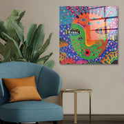 Arte em Vidro Temperado Multicolor 50x50cm - Pintura Decorativa de Alta Qualidade