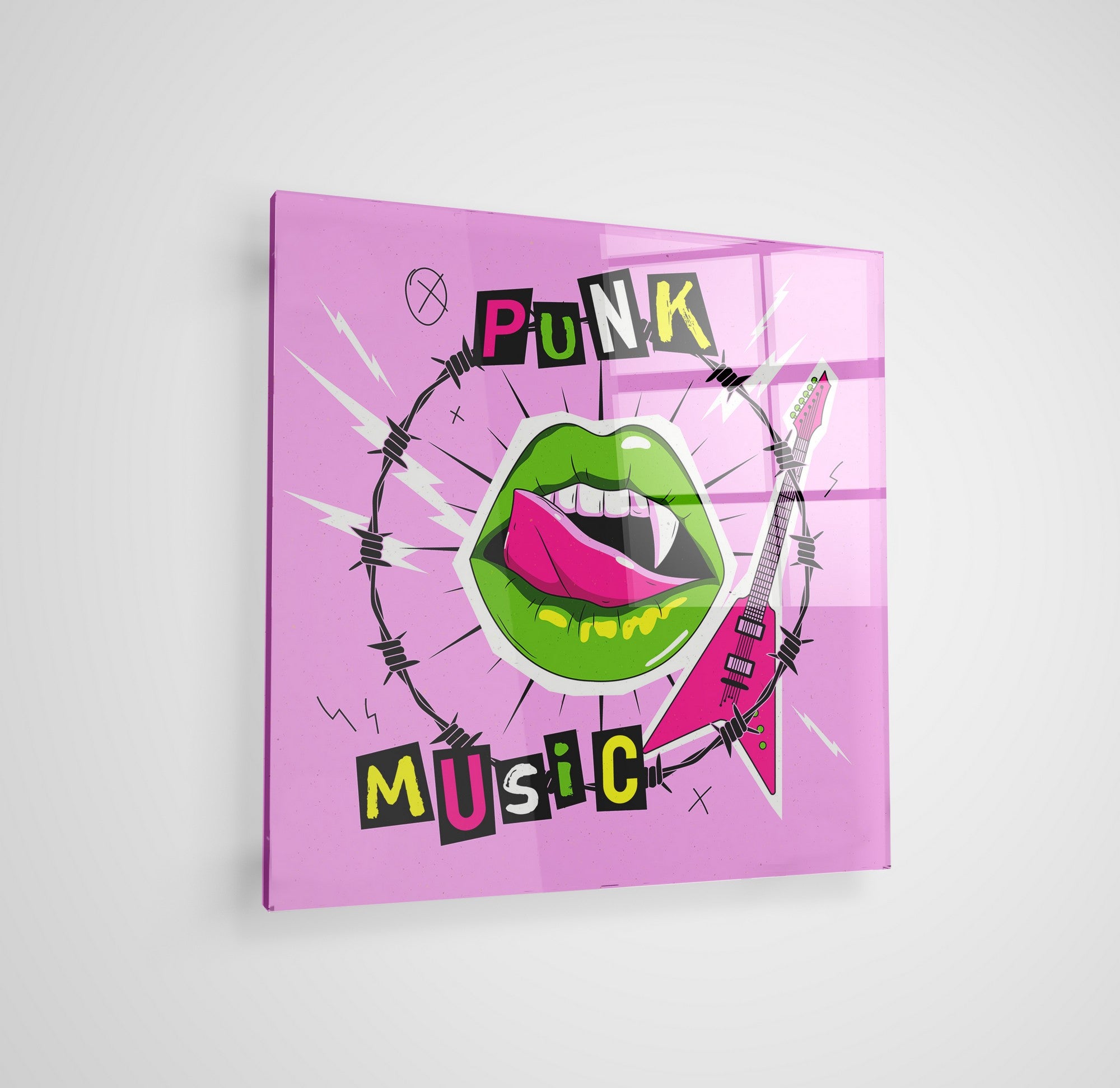 Arte em Vidro Temperado Multicolor 50x50cm - Pintura Decorativa de Parede Premium