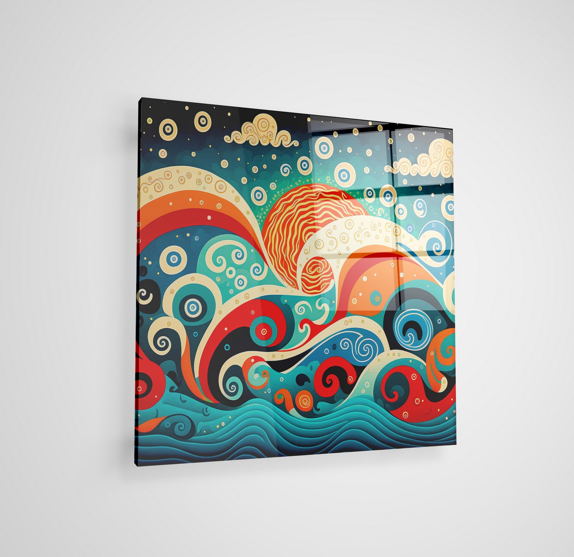 Arte em Vidro Temperado Multicolor 50x50cm - Pintura Decorativa de Alta Qualidade