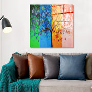 Arte em Vidro Temperado Multicolor 50x50cm - Pintura Decorativa Premium para Parede