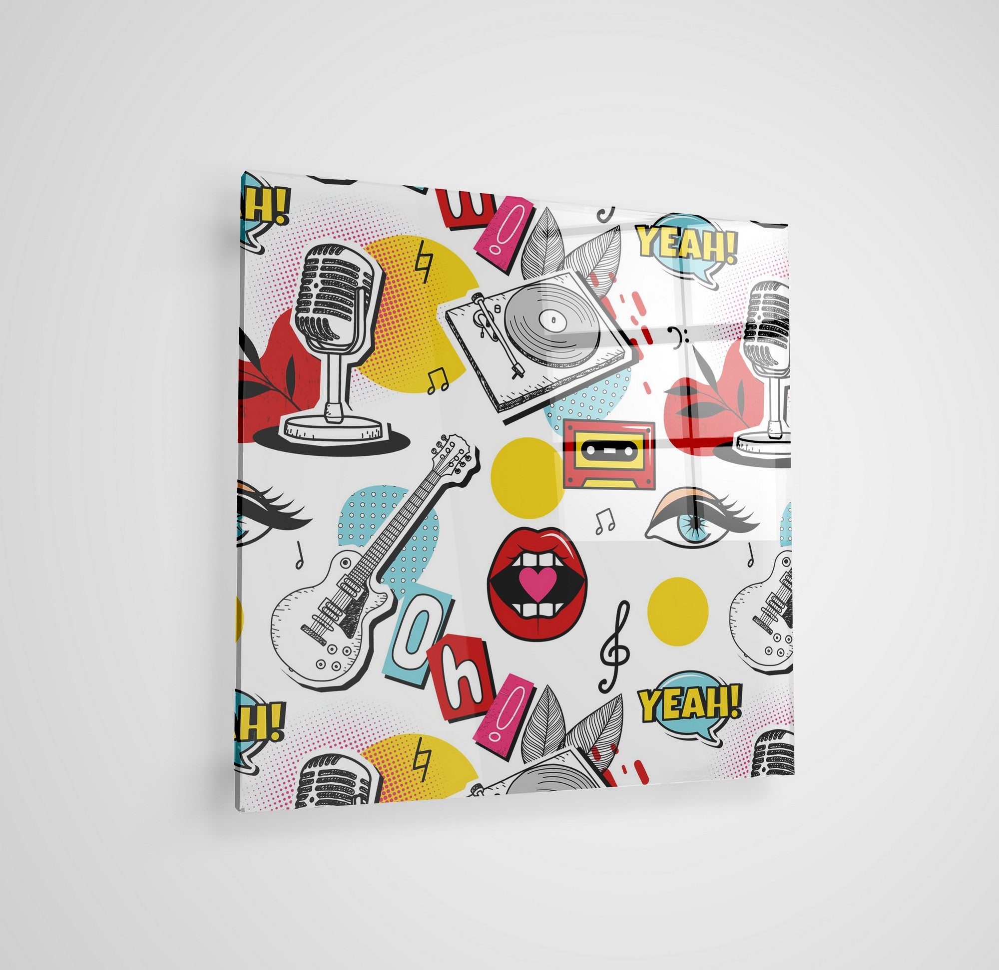 Arte em Vidro Temperado Multicolor 70x70cm - Pintura Decorativa de Alta Qualidade