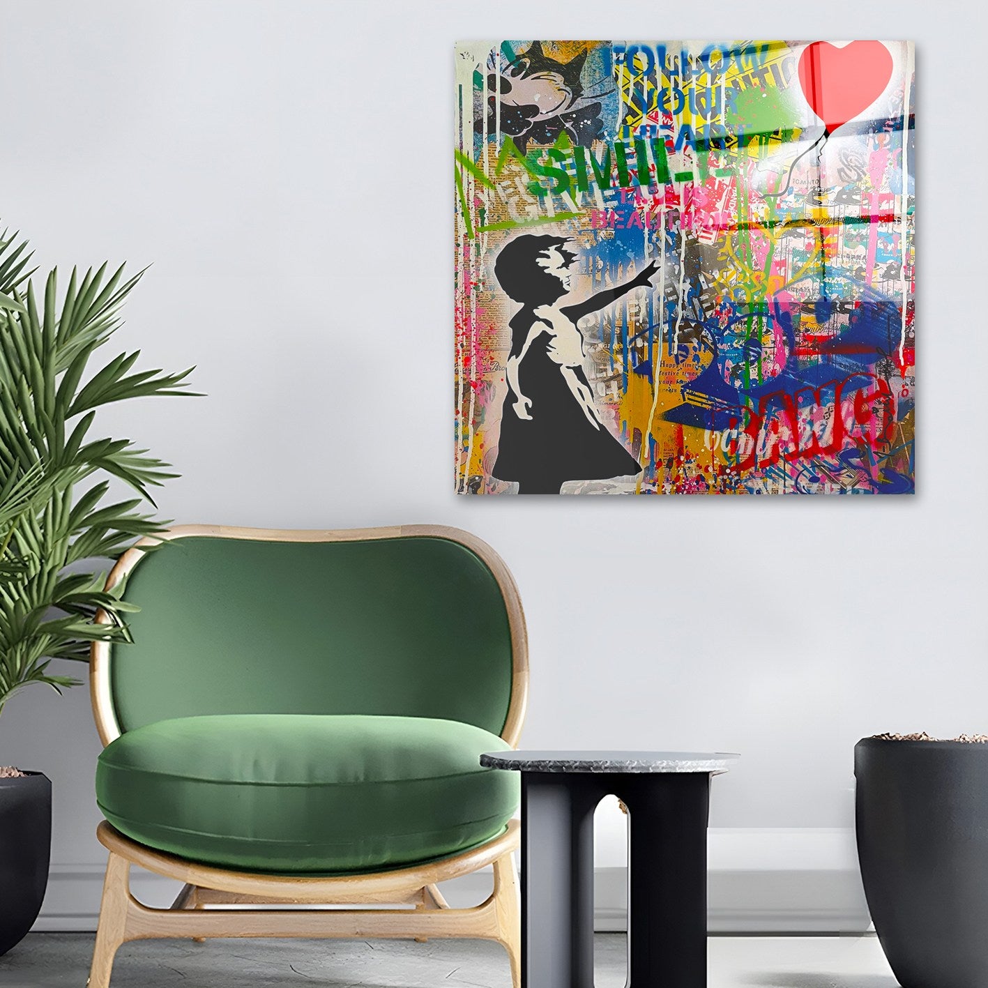 Arte em Vidro Temperado Multicolor 50x50cm - Pintura Decorativa de Alta Qualidade