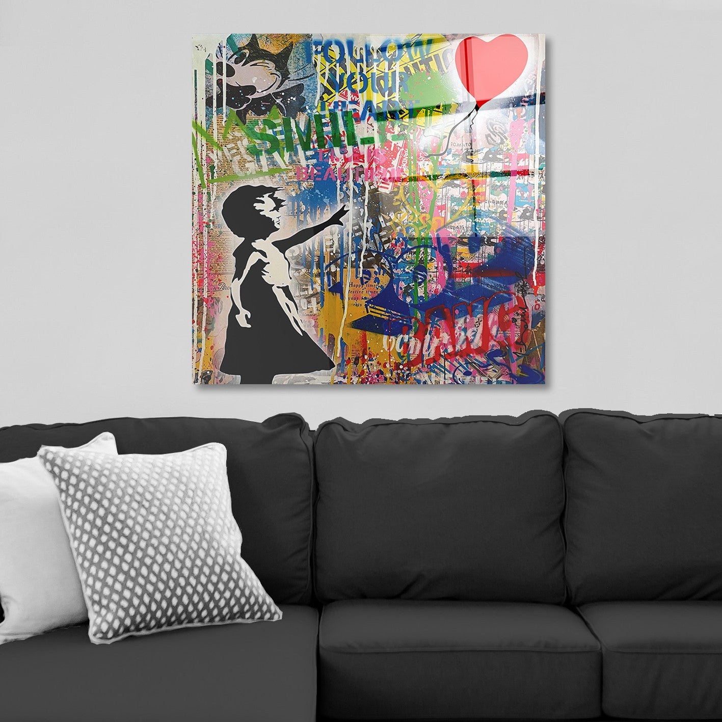 Arte em Vidro Temperado Multicolor 70x70cm - Pintura Decorativa de Alta Qualidade