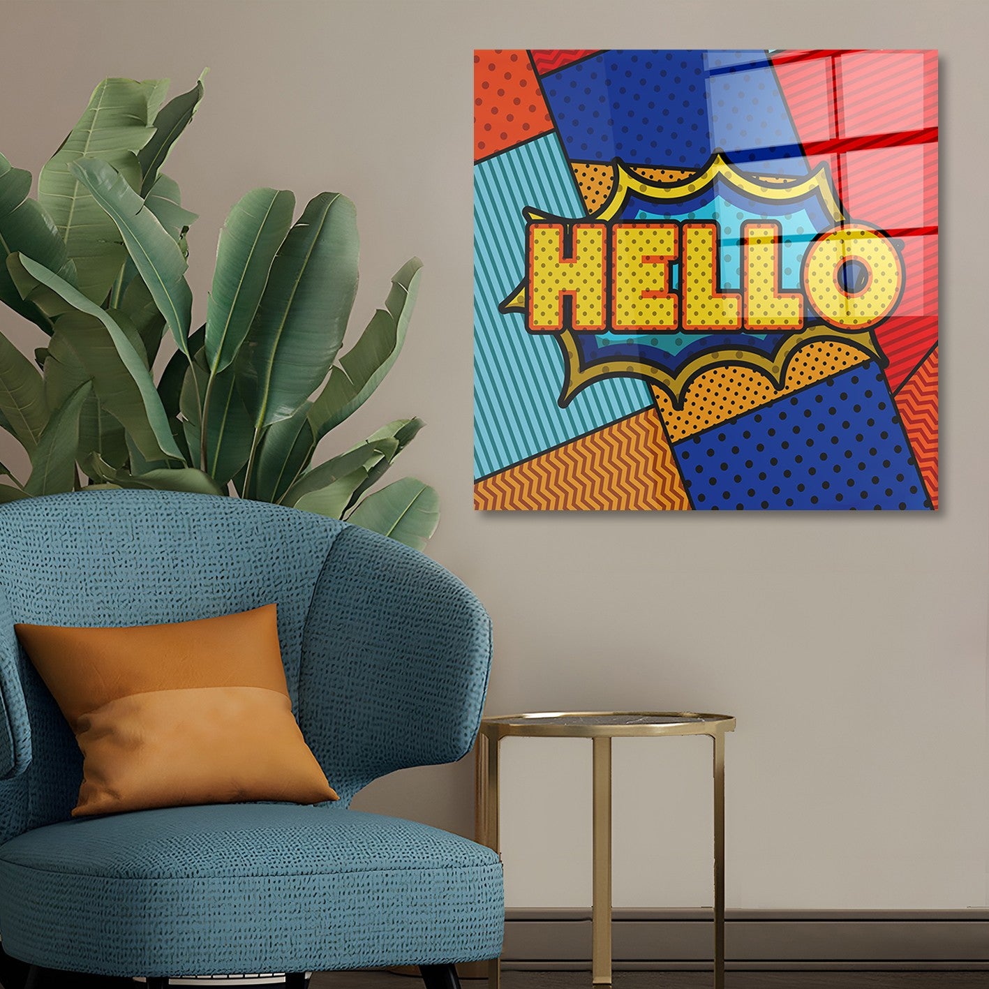 Arte em Vidro Temperado Multicolor 70x70cm - Pintura Decorativa de Alta Qualidade