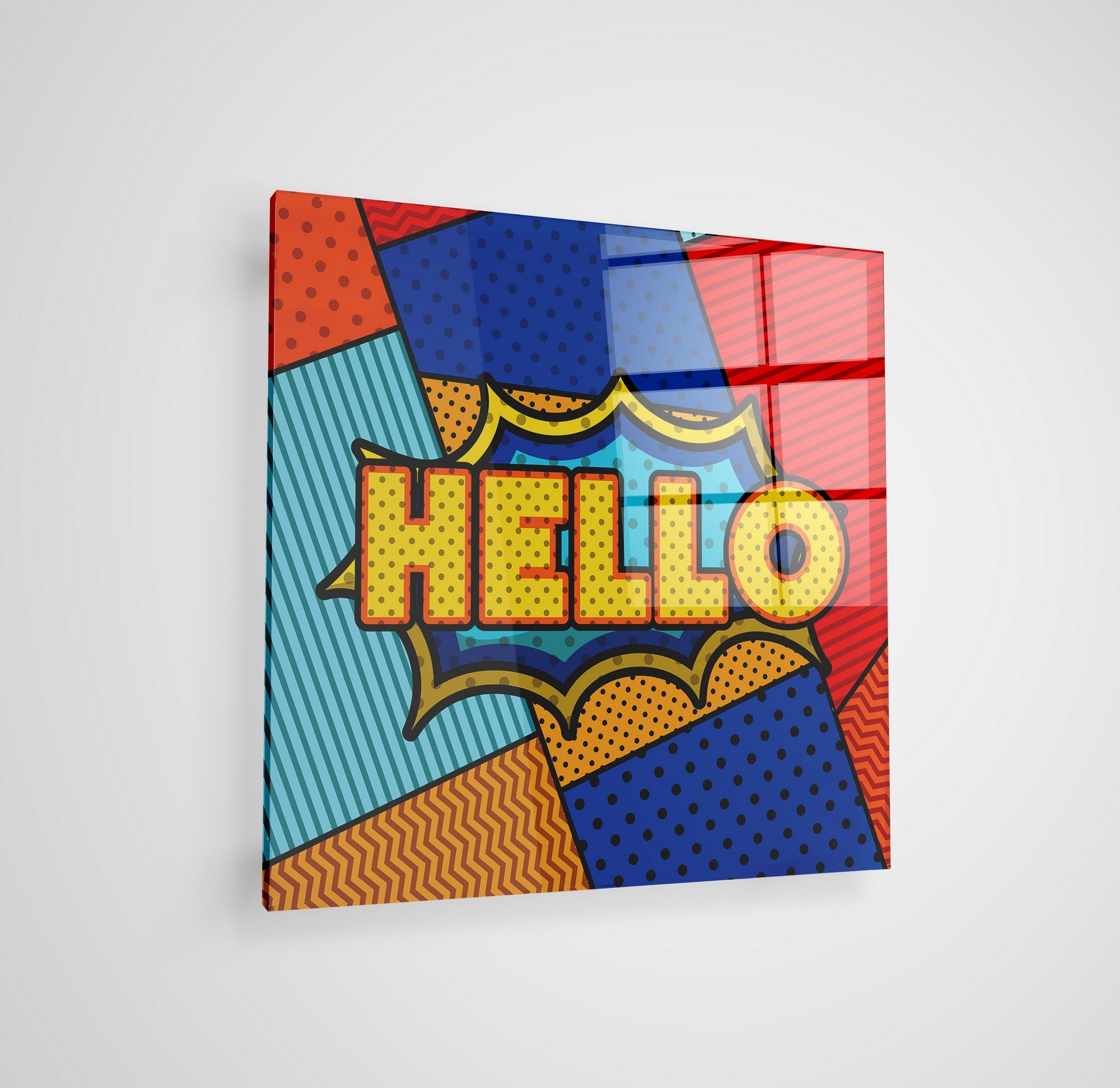 Arte em Vidro Temperado Multicolor 70x70cm - Pintura Decorativa de Alta Qualidade