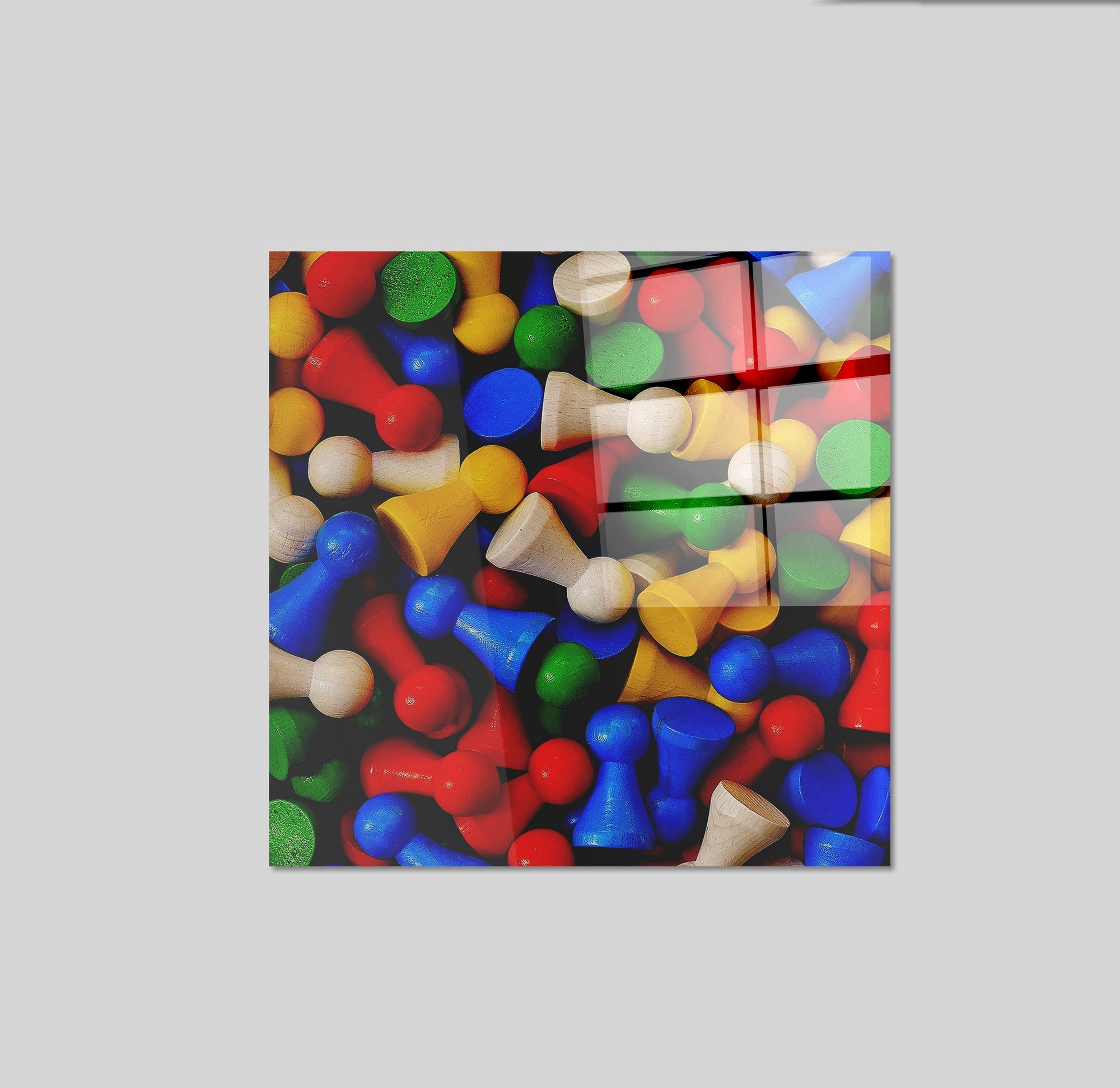 Arte em Vidro Temperado Multicolor 50x50cm - Pintura Decorativa de Parede Premium