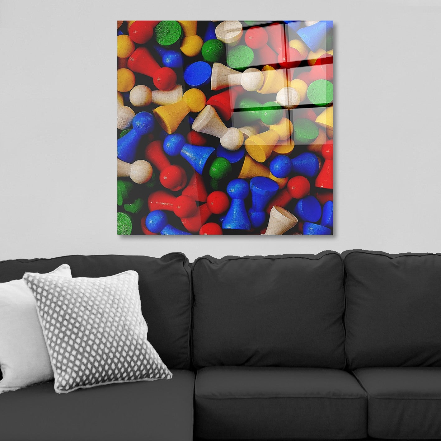 Arte em Vidro Temperado Multicolor 70x70cm - Pintura Decorativa de Alta Qualidade