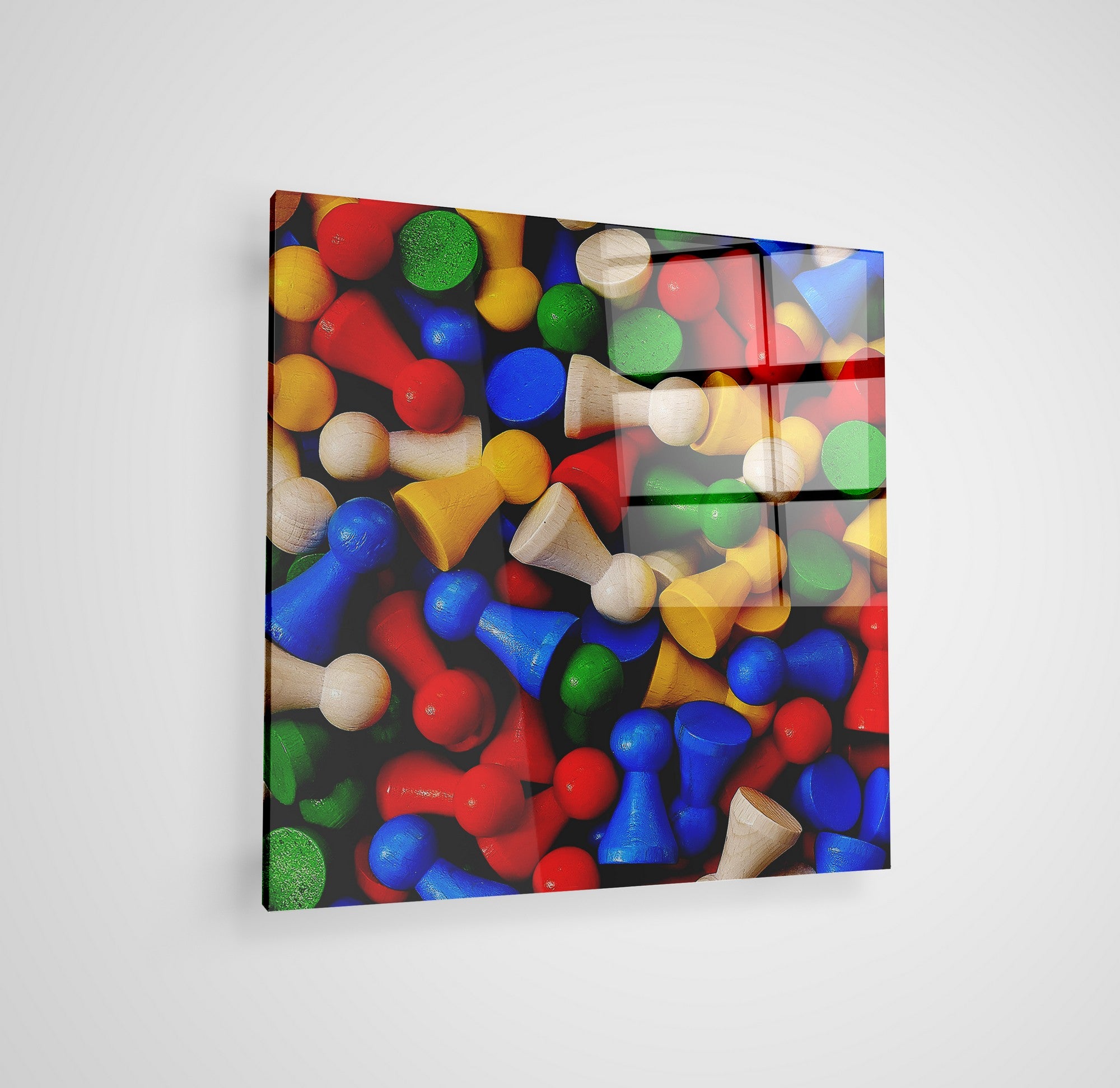 Arte em Vidro Temperado Multicolor 70x70cm - Pintura Decorativa de Alta Qualidade