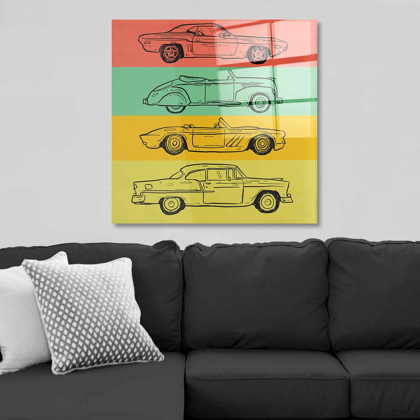 Arte em Vidro Temperado Multicolor 70x70cm - Pintura Decorativa de Alta Qualidade