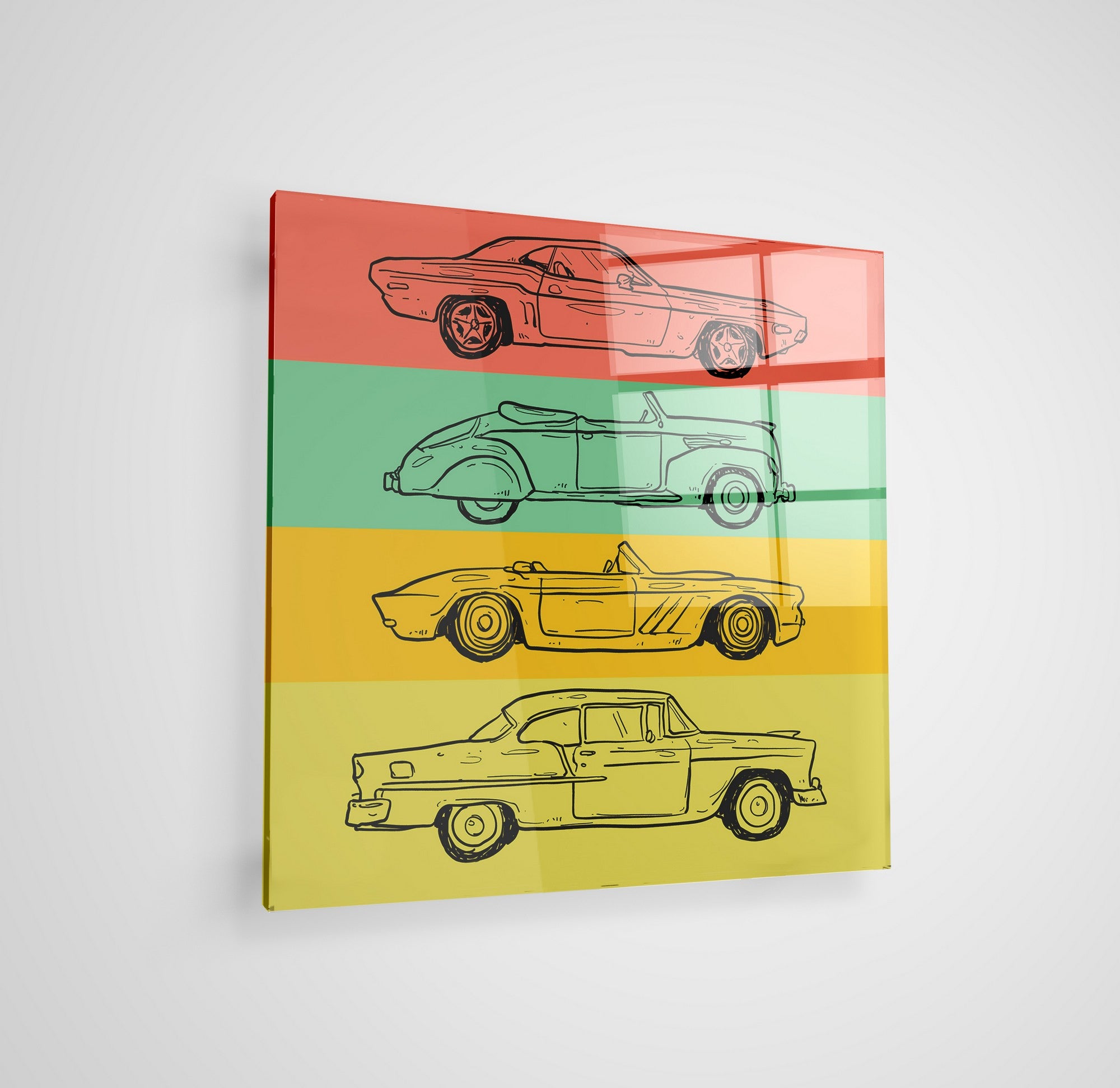 Arte em Vidro Temperado Multicolor 70x70cm - Pintura Decorativa de Alta Qualidade