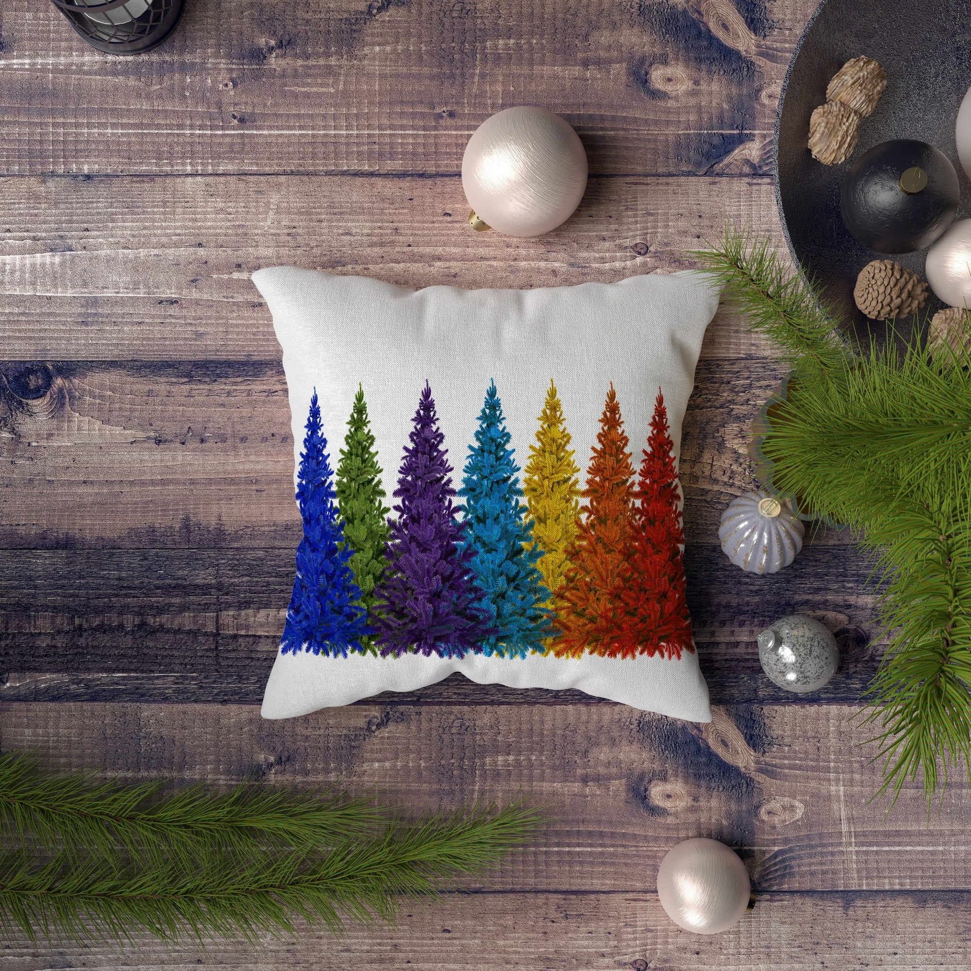 Capa de almofada – 43 x 43 cm – Multicolorido – 50% poliéster, 50% algodão