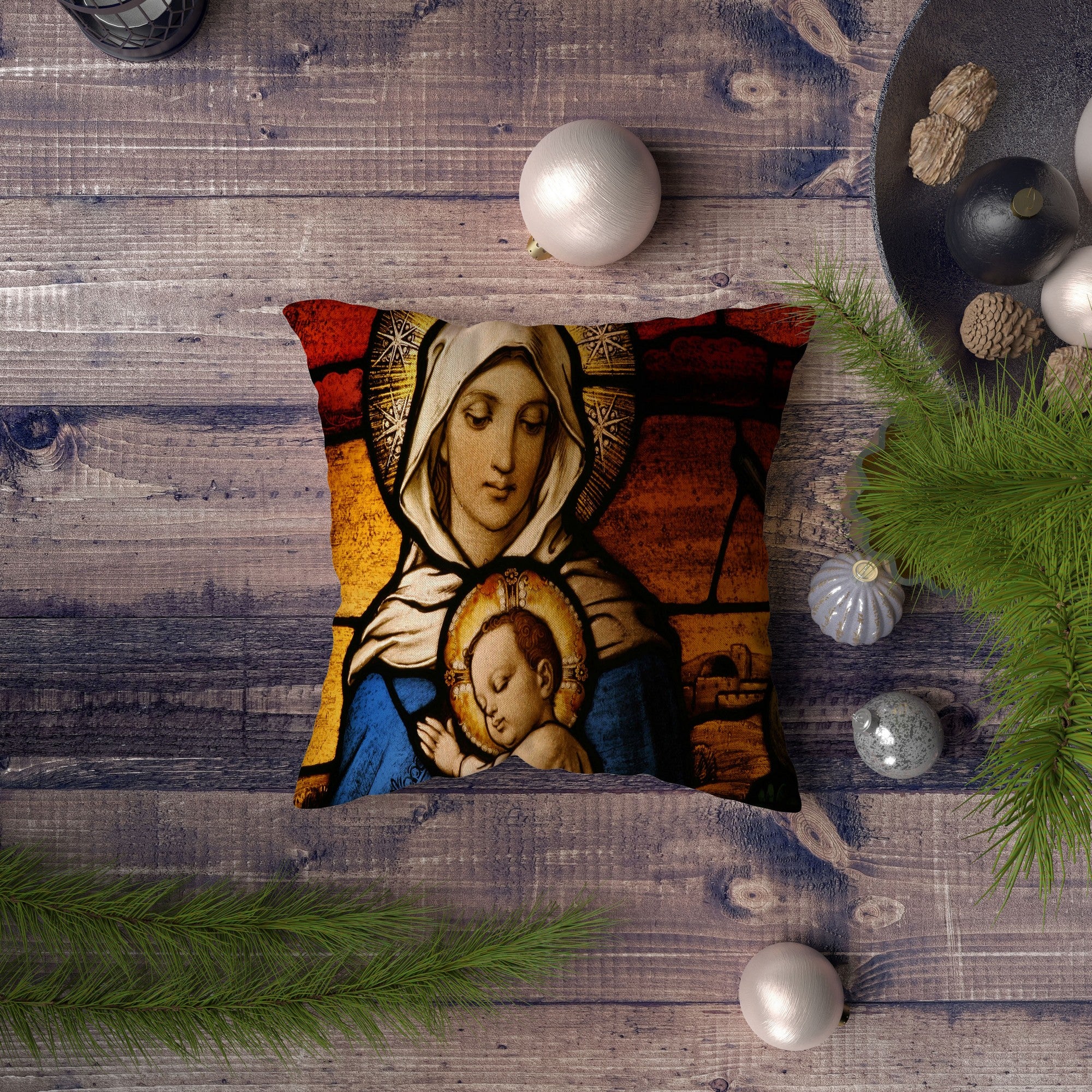 Capa de almofada – 43 x 43 cm – Multicolorido – Polyester e Algodão