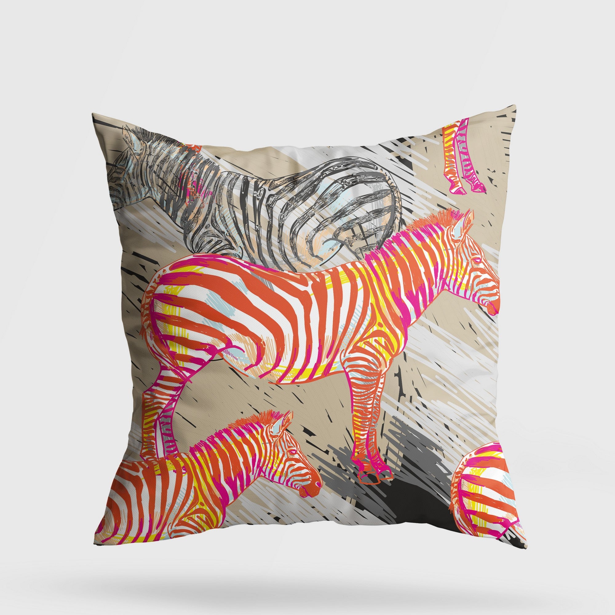 Almofada – 43 x 43 cm – Multicolorido – Algodão e Poliéster