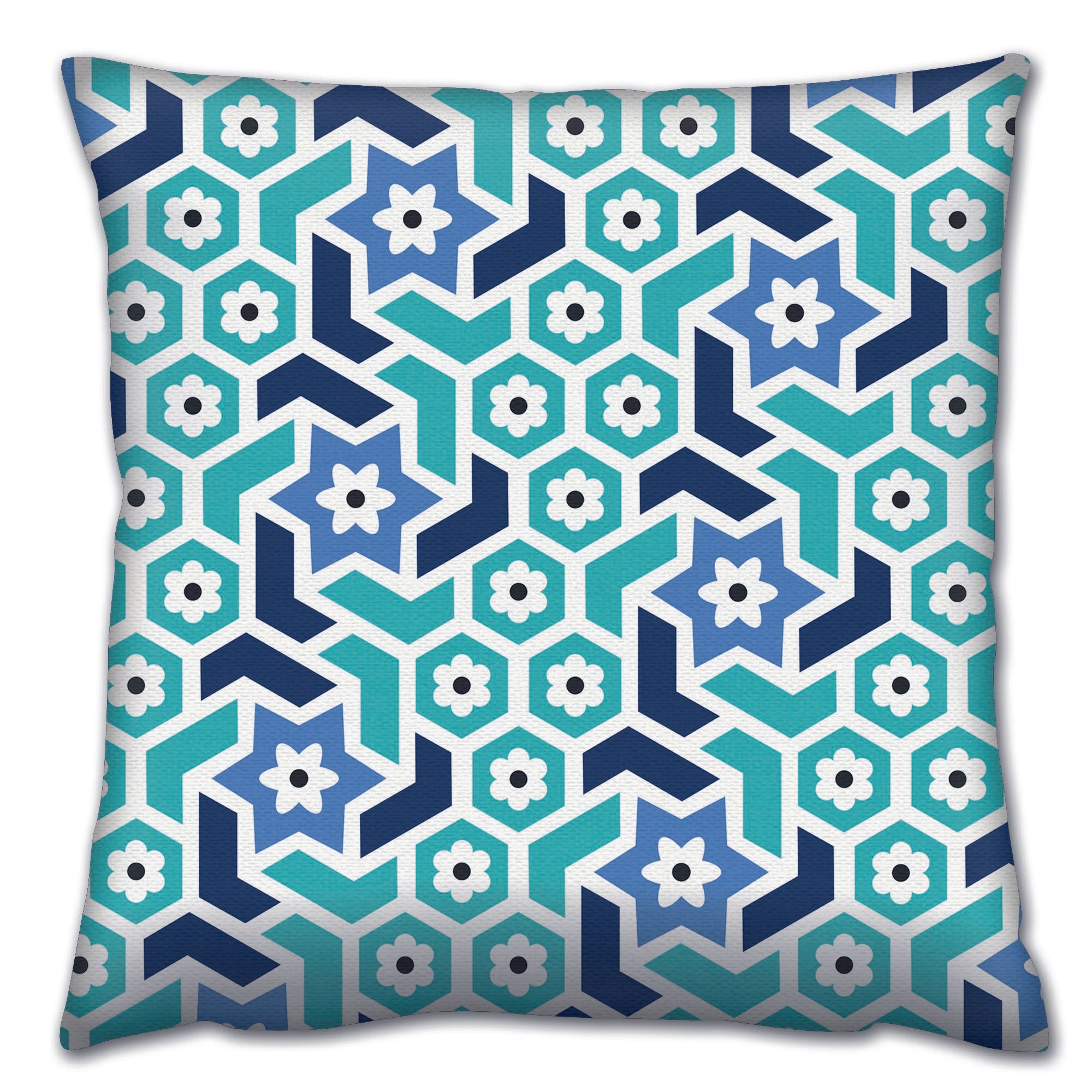 Almofada – 43 x 43 cm – Multicolorido – Algodão e Poliéster