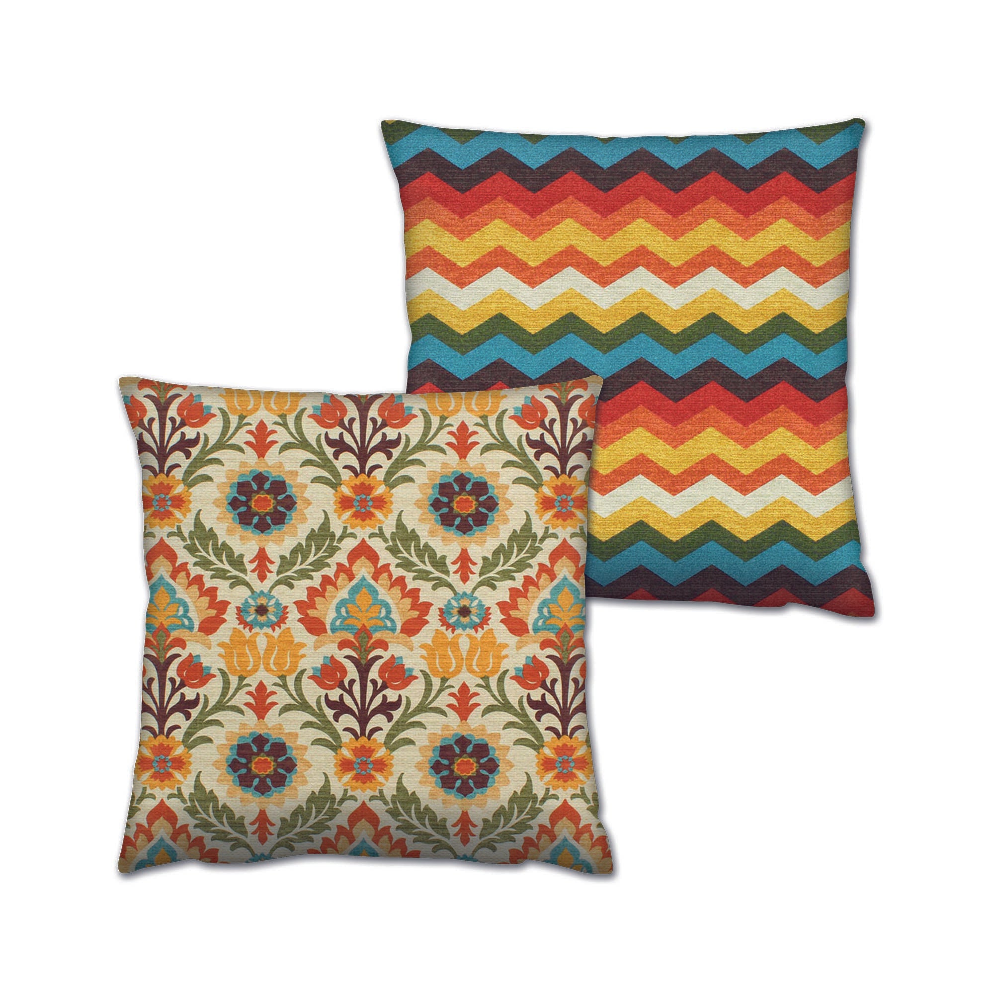 Conjunto de almofadas – 43 x 43 cm – Multicolorido – Algodão e poliéster