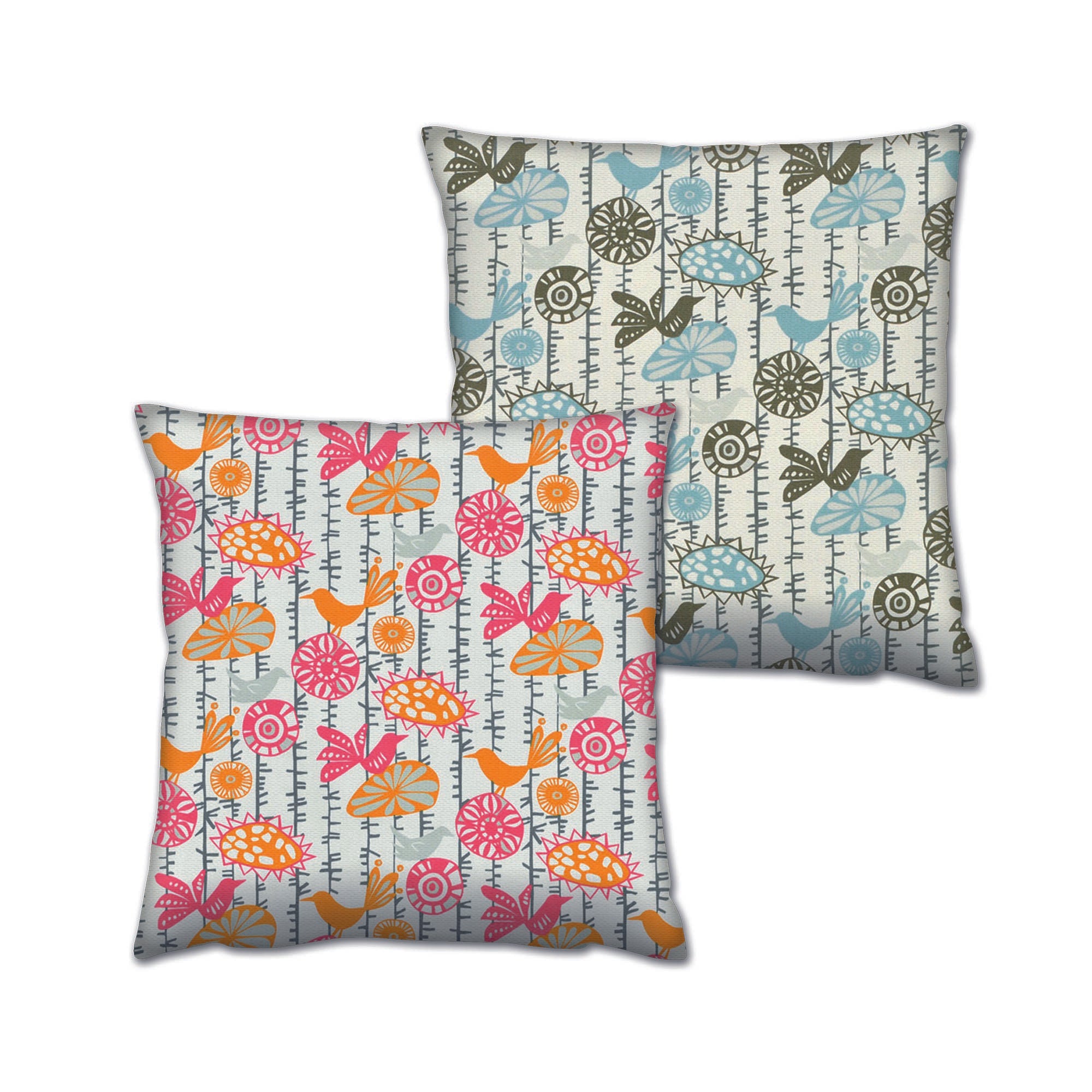 Conjunto de almofadas – 43 x 43 cm – Multicolorido – Algodão e poliéster