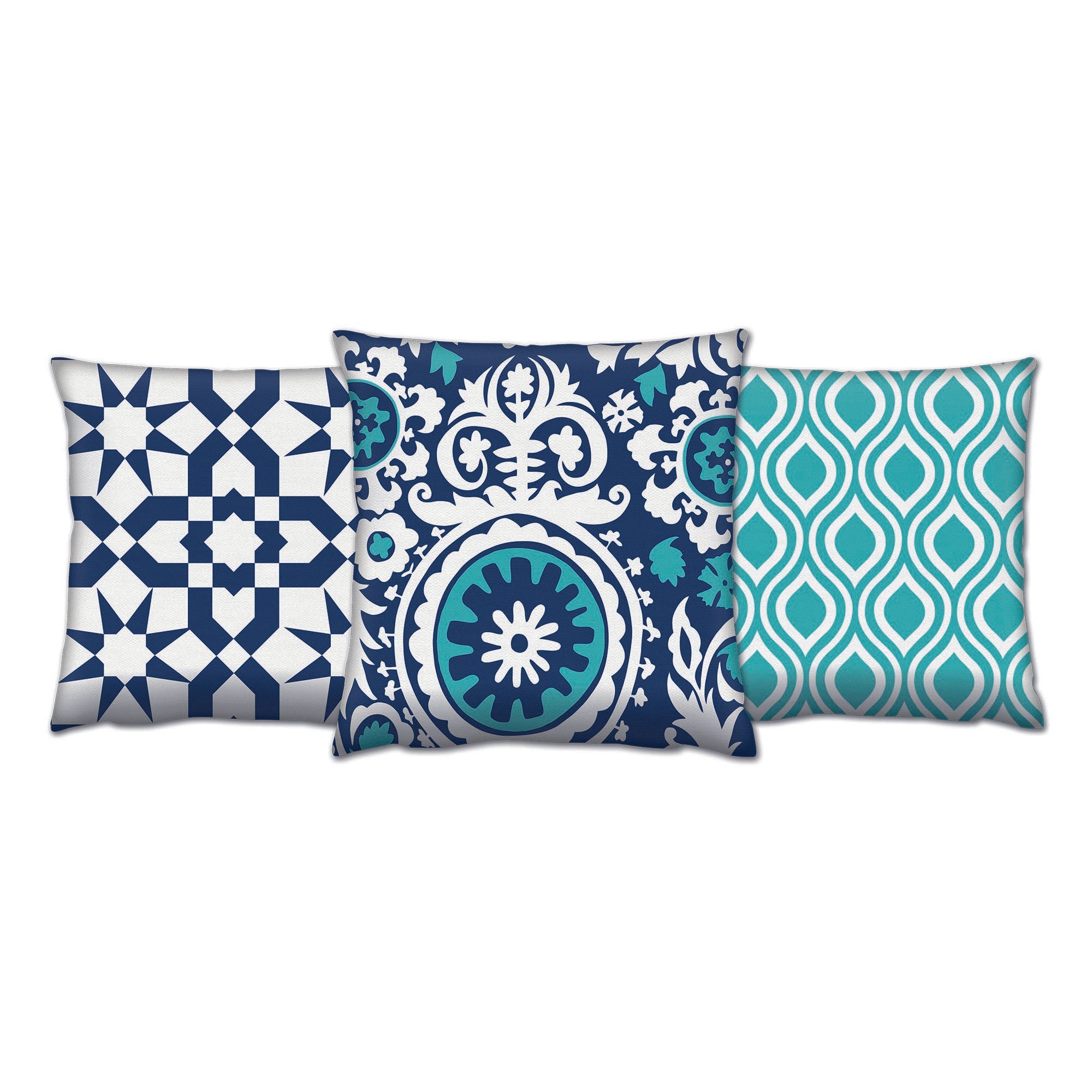 Conjunto de almofadas – 43 x 43 cm – Multicolorido – Algodão e poliéster