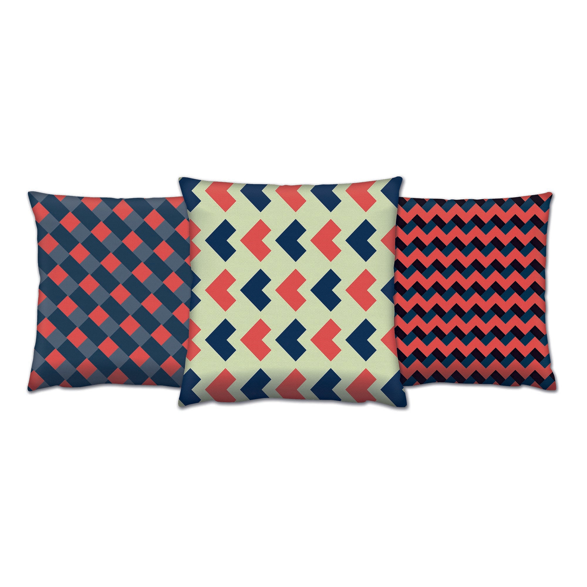 Conjunto de almofadas – 43 x 43 cm – Multicolorido – 50% Algodão / 50% Poliéster