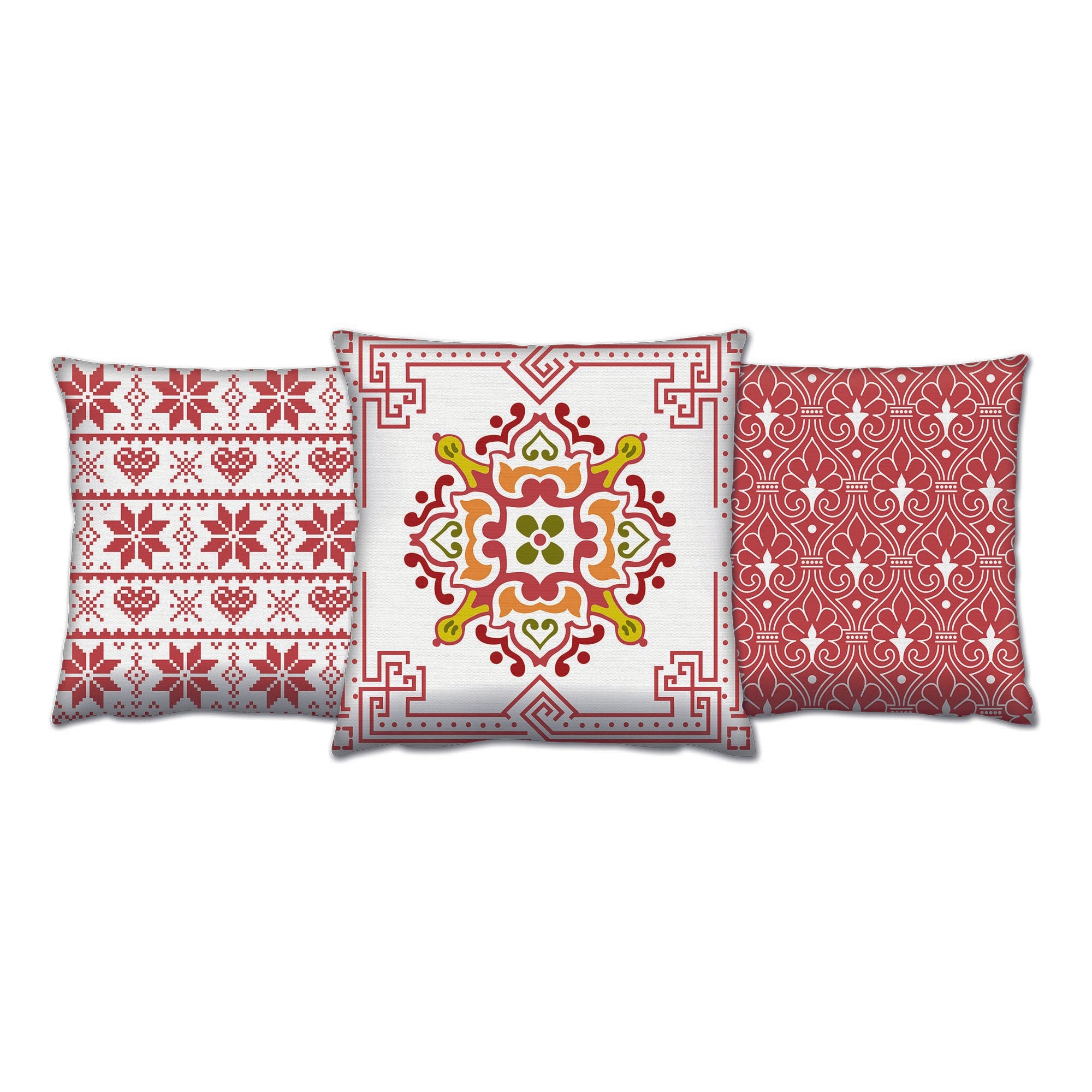 Conjunto de almofadas – 43 x 43 cm – Multicolorido – Algodão e poliéster