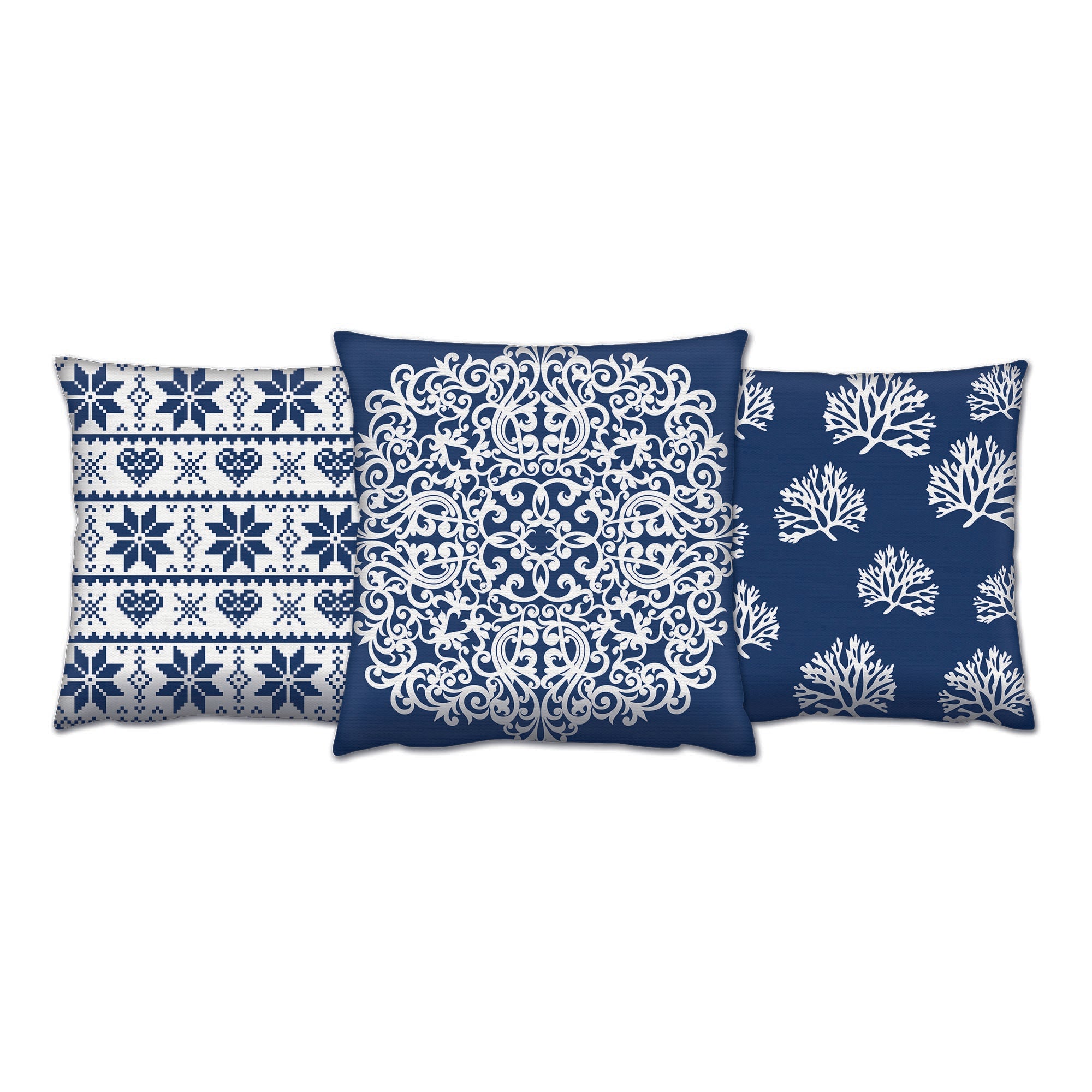 Conjunto de almofadas – 43 x 43 cm – Multicolorido – 50% Algodão, 50% Poliéster