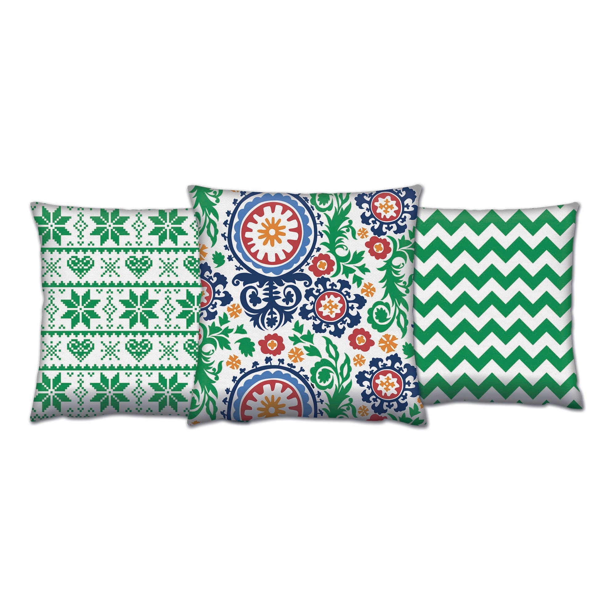 Conjunto de almofadas – 43 x 43 cm – Multicolorido – Algodão e poliéster