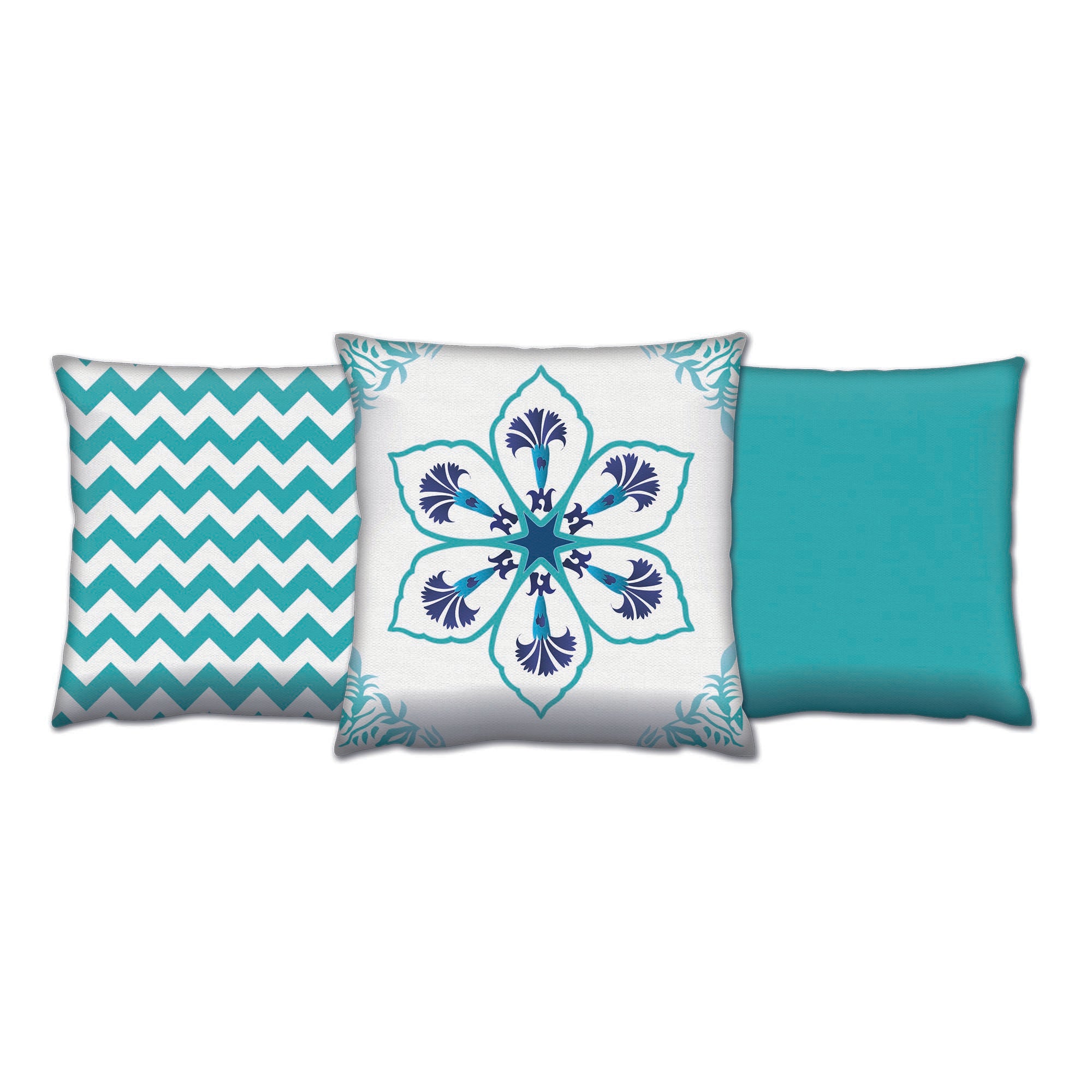 Conjunto de almofadas – 43 x 43 cm – Multicolorido – Algodão/Poliéster