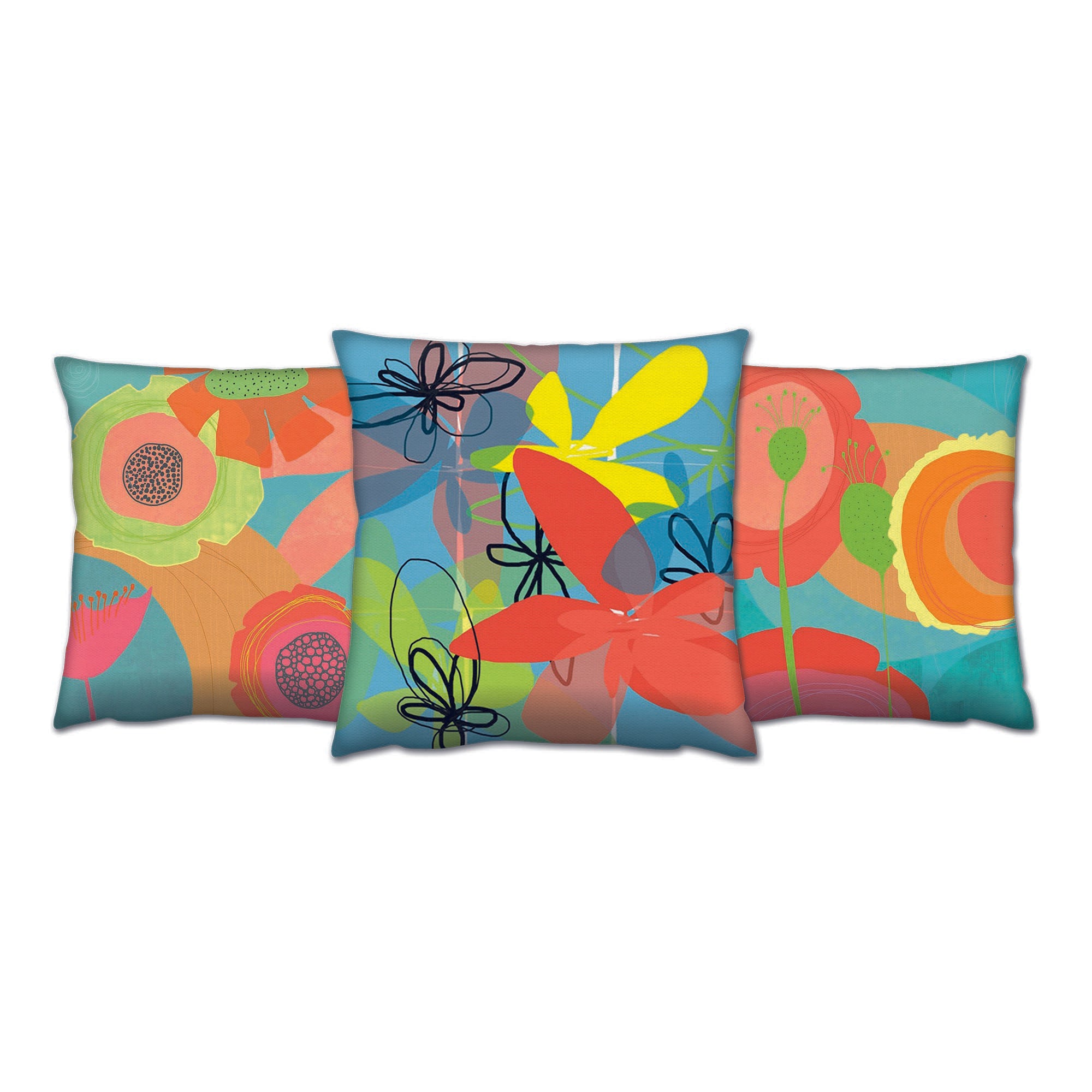 Conjunto de almofadas – 43 x 43 cm – Multicolorido – Algodão/Poliéster
