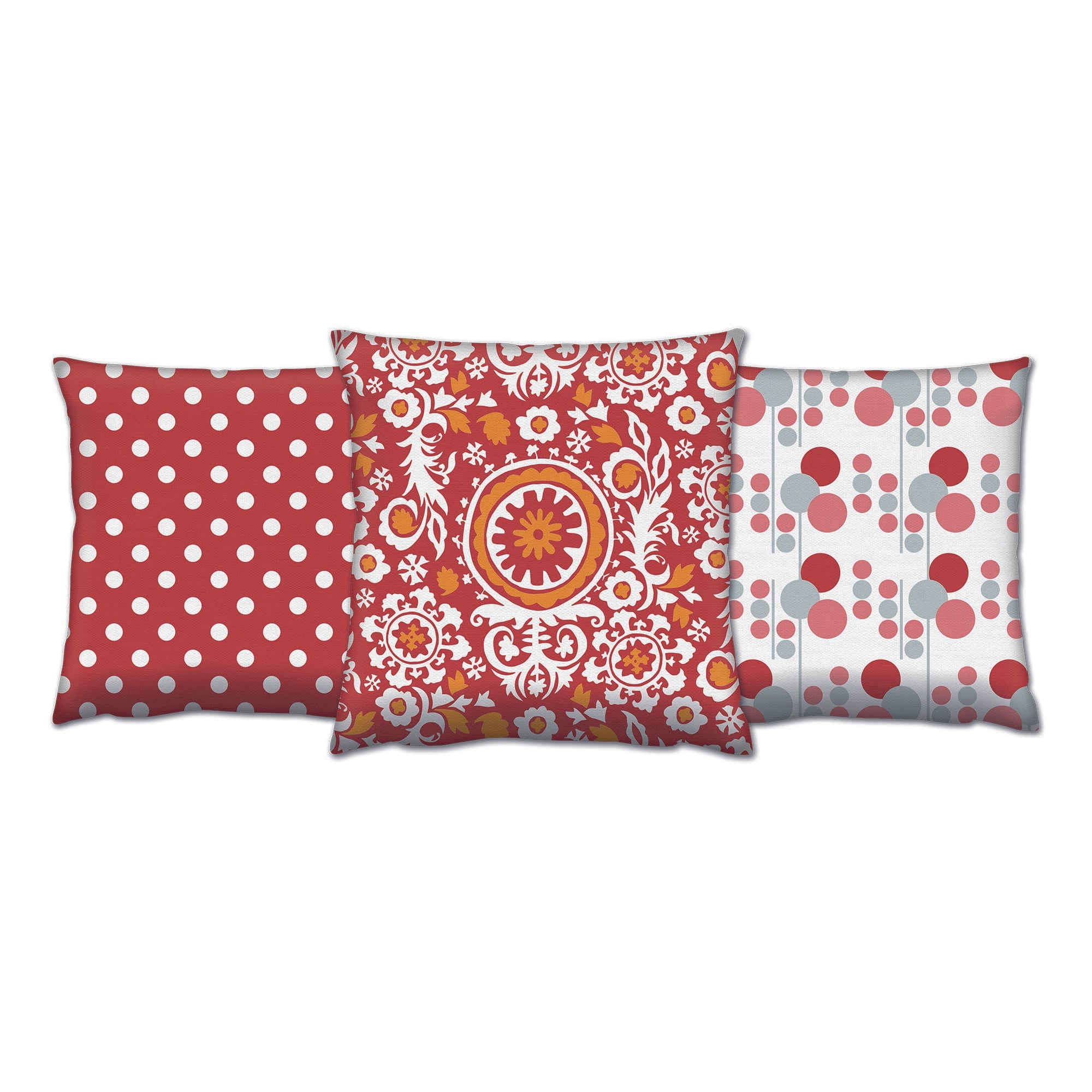 Conjunto de almofadas – 43 x 43 cm – Multicolorido – Algodão, poliéster e silicone