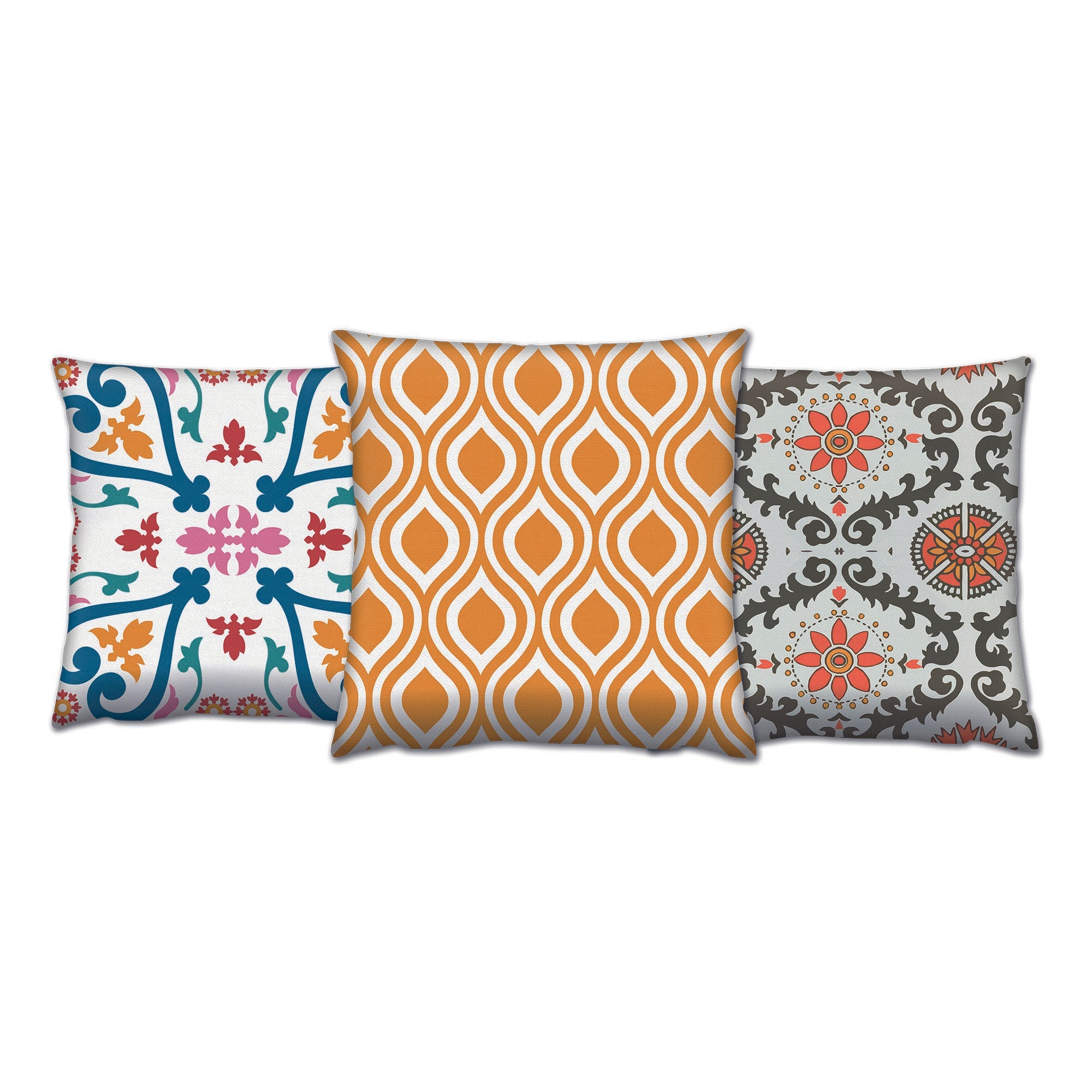 Conjunto de almofadas – 43 x 43 cm – Multicolorido – Algodão e poliéster