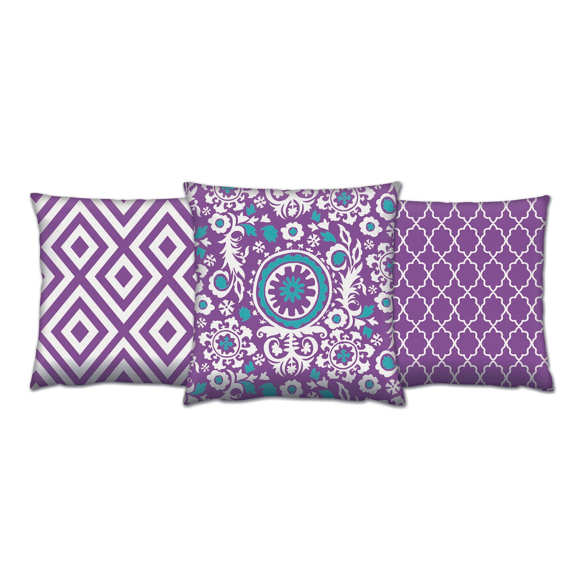 Conjunto de almofadas – 43 x 43 cm – Multicolorido – Algodão/Poliéster