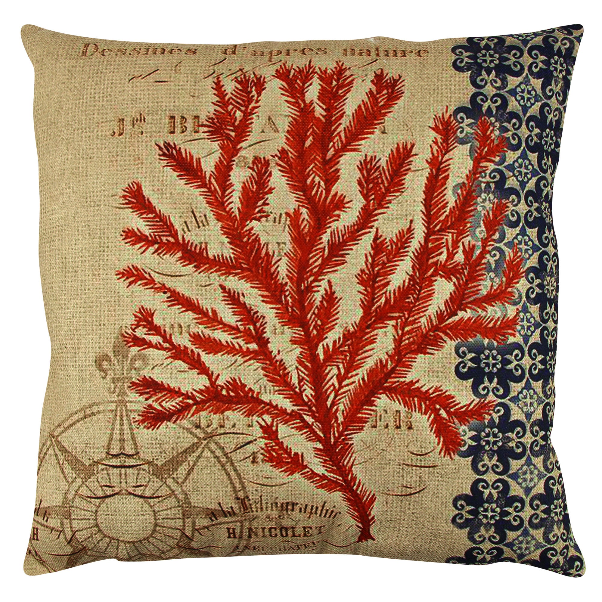 Almofada – 43 x 43 cm – Multicolorido – Algodão e Poliéster