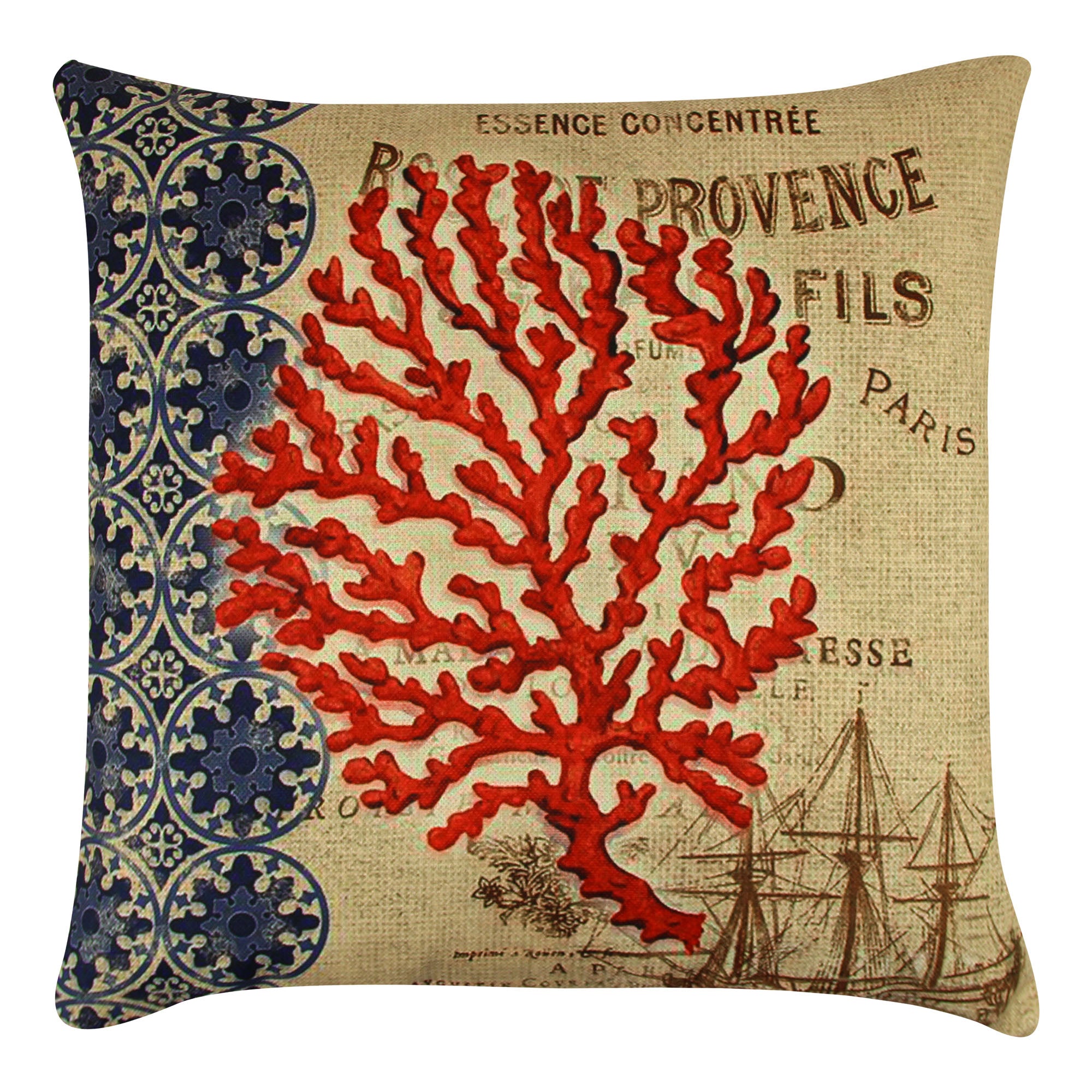 Almofada – 43 x 43 cm – Multicolorido – Algodão e Poliéster