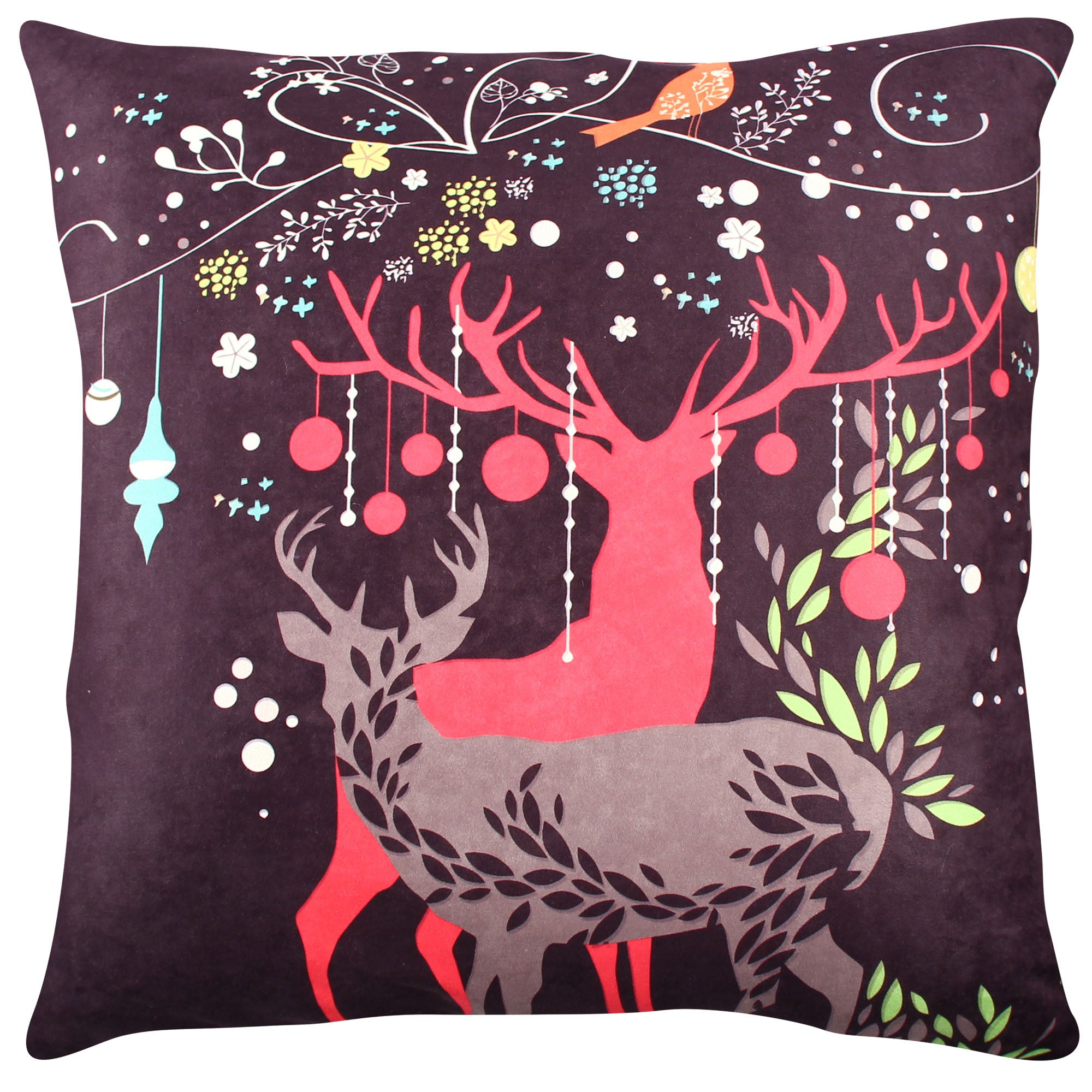 Almofada – 43 x 43 cm – Multicolorido – Algodão/Poliéster