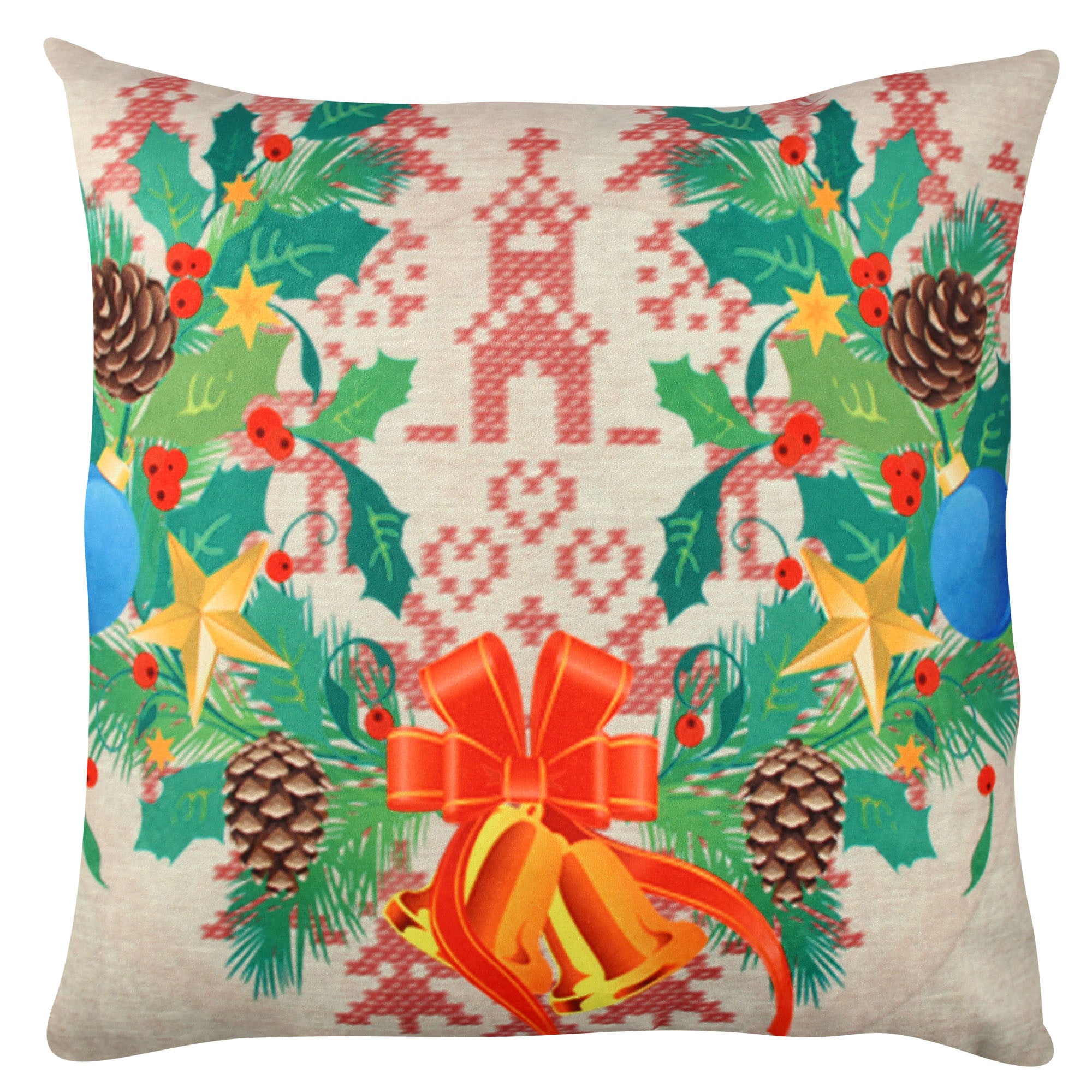 Almofada – 43 x 43 cm – Multicolorido – 50% Algodão / 50% Poliéster