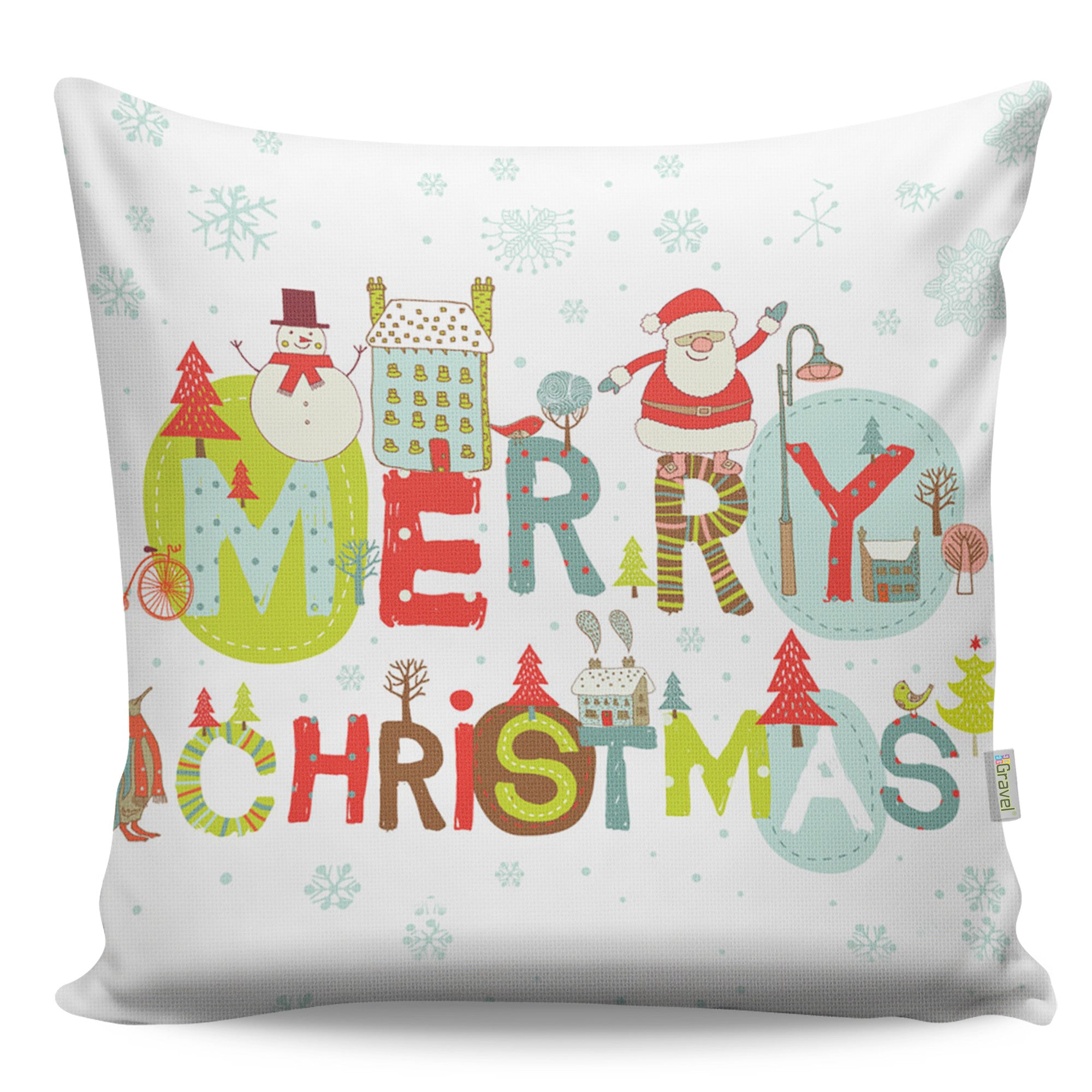 Almofada – 43 x 43 cm – Multicolorido – Algodão e poliéster