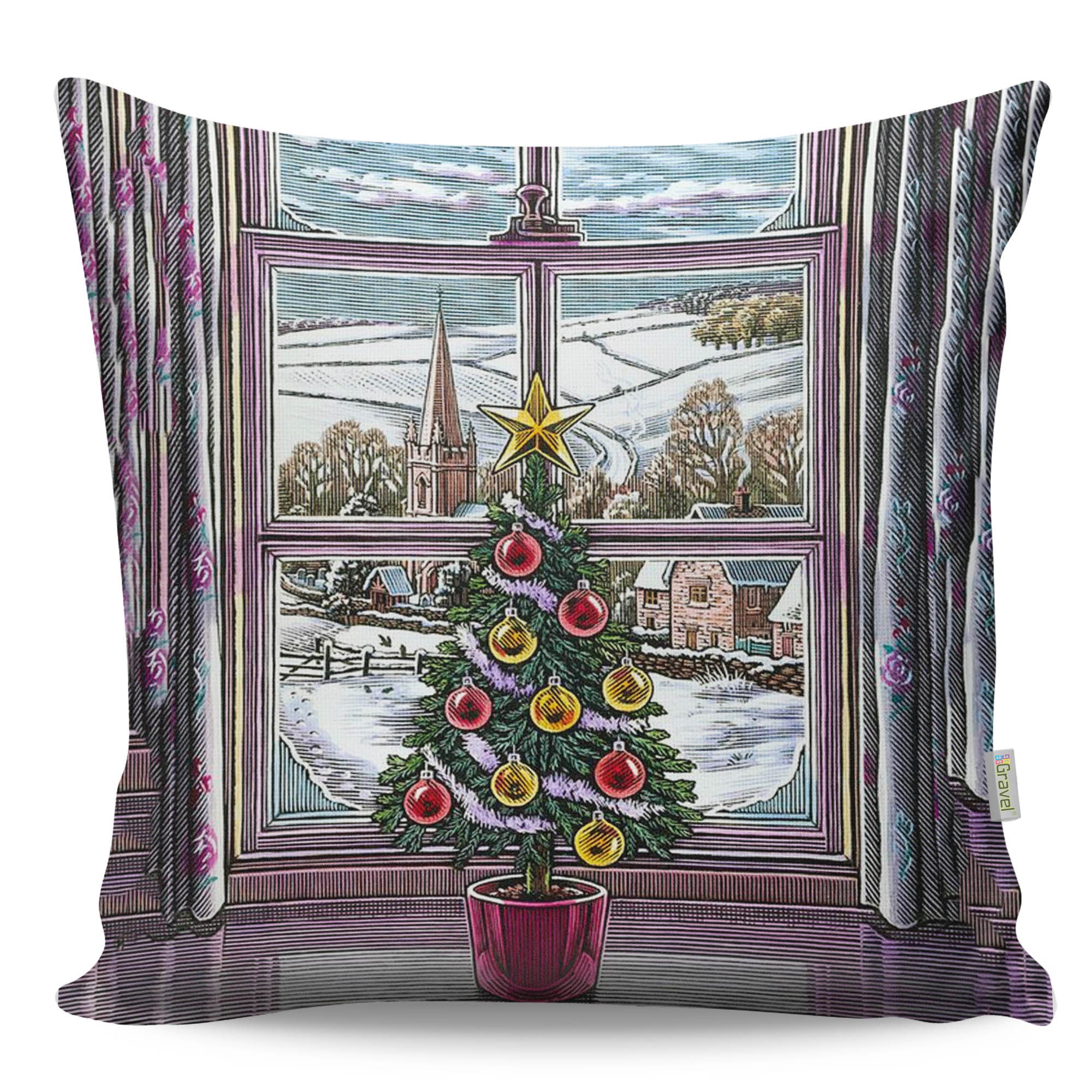 Almofada – 43 x 43 cm – Multicolorido – Algodão/Poliéster