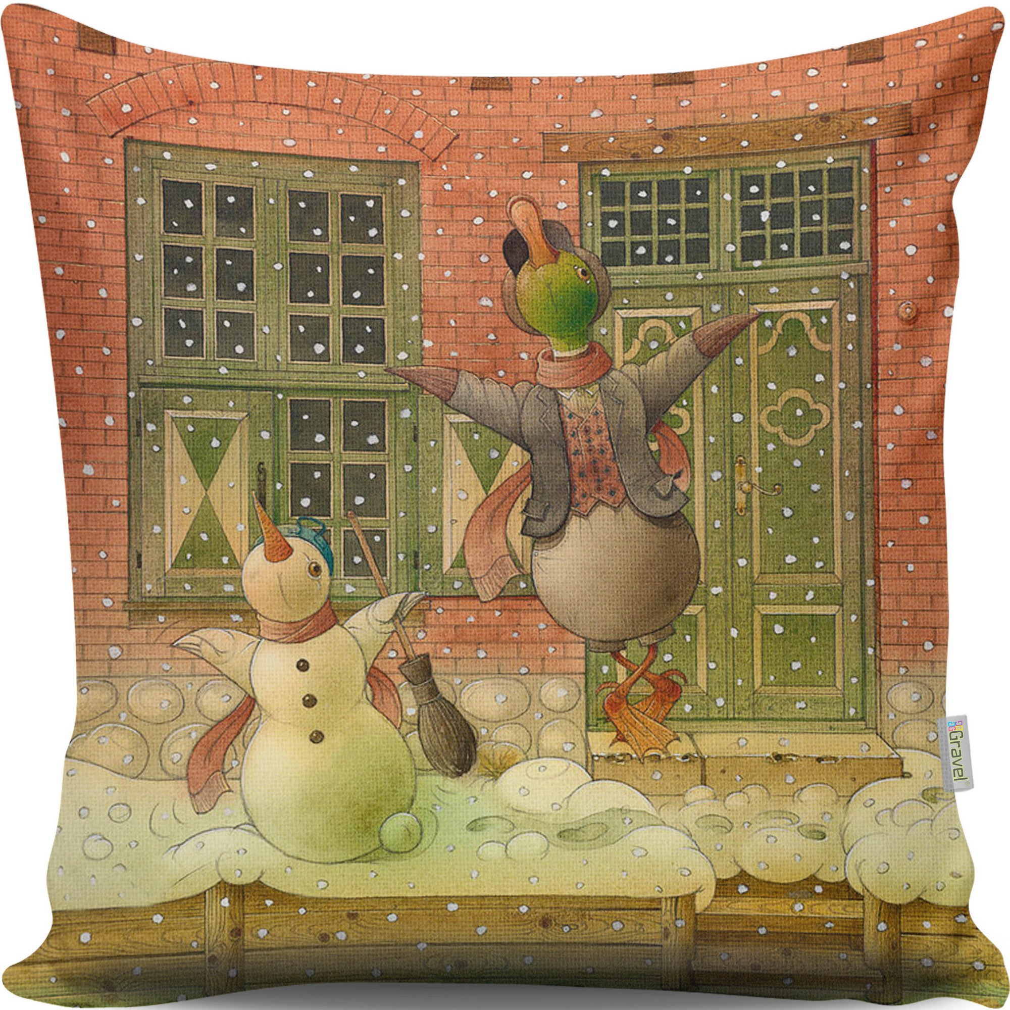 Almofada – 43 x 43 cm – Multicolorido – Algodão e Poliéster