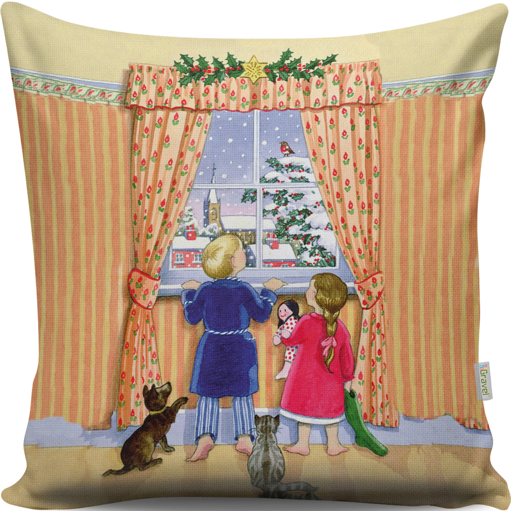 Almofada – 43 x 43 cm – Multicolorido – 50% Algodão / 50% Poliéster