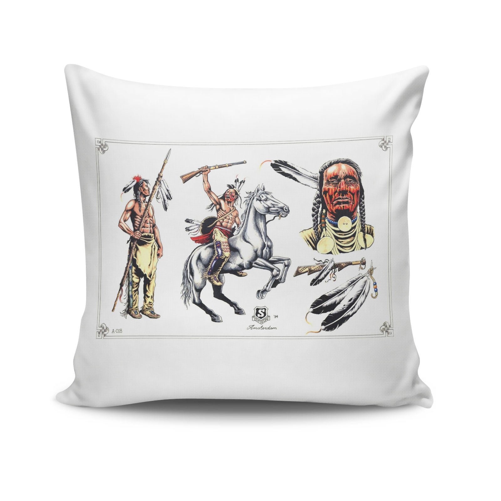 Almofada – 43 x 43 cm – Multicolorido – Algodão e Poliéster