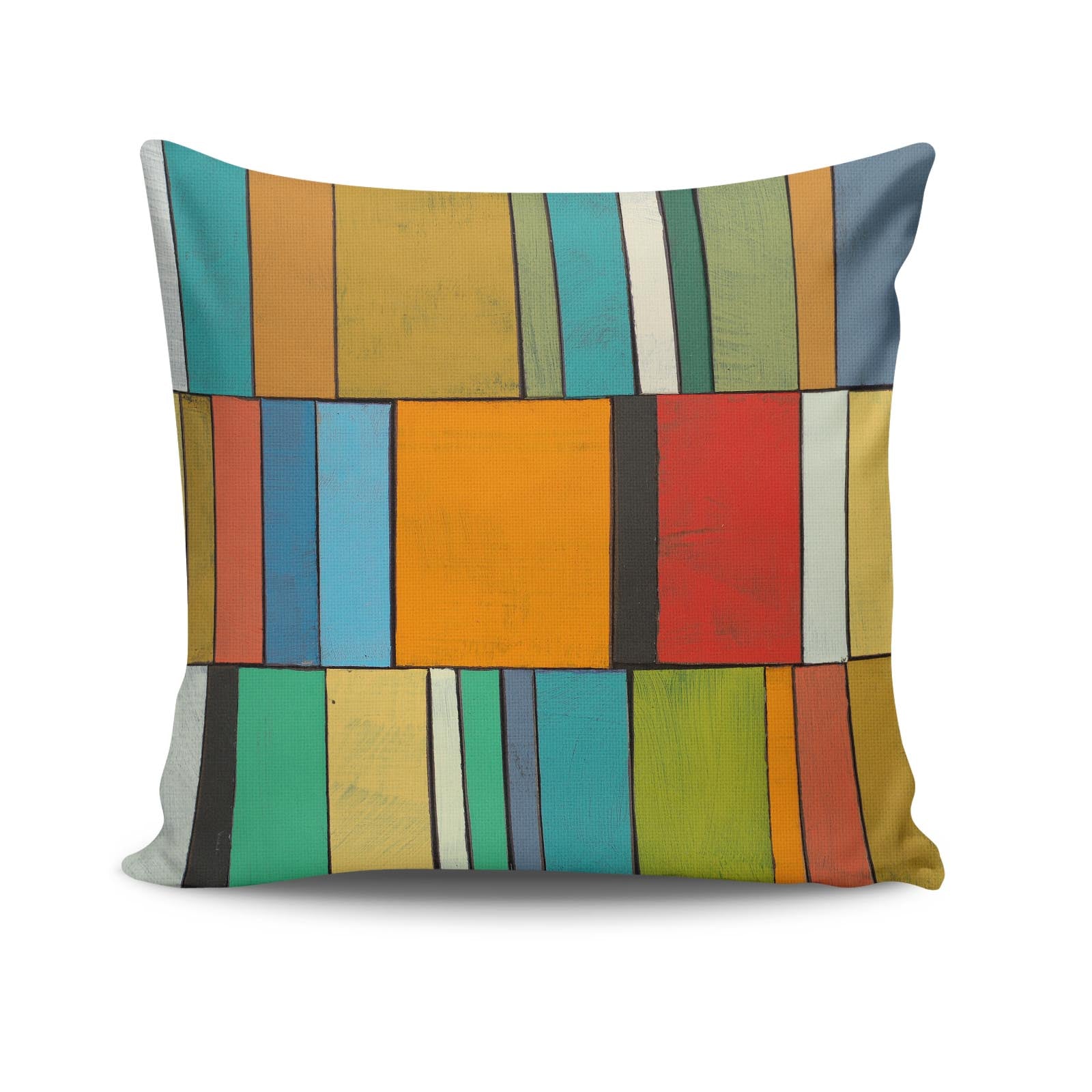 Capa de Almofada – 43 x 43 cm – Multicolorido – Algodão e Poliéster