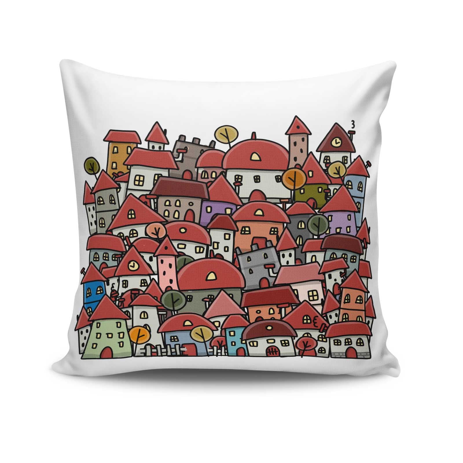 Capa de Almofada – 43 x 43 cm – Multicolorido – Algodão e Poliéster