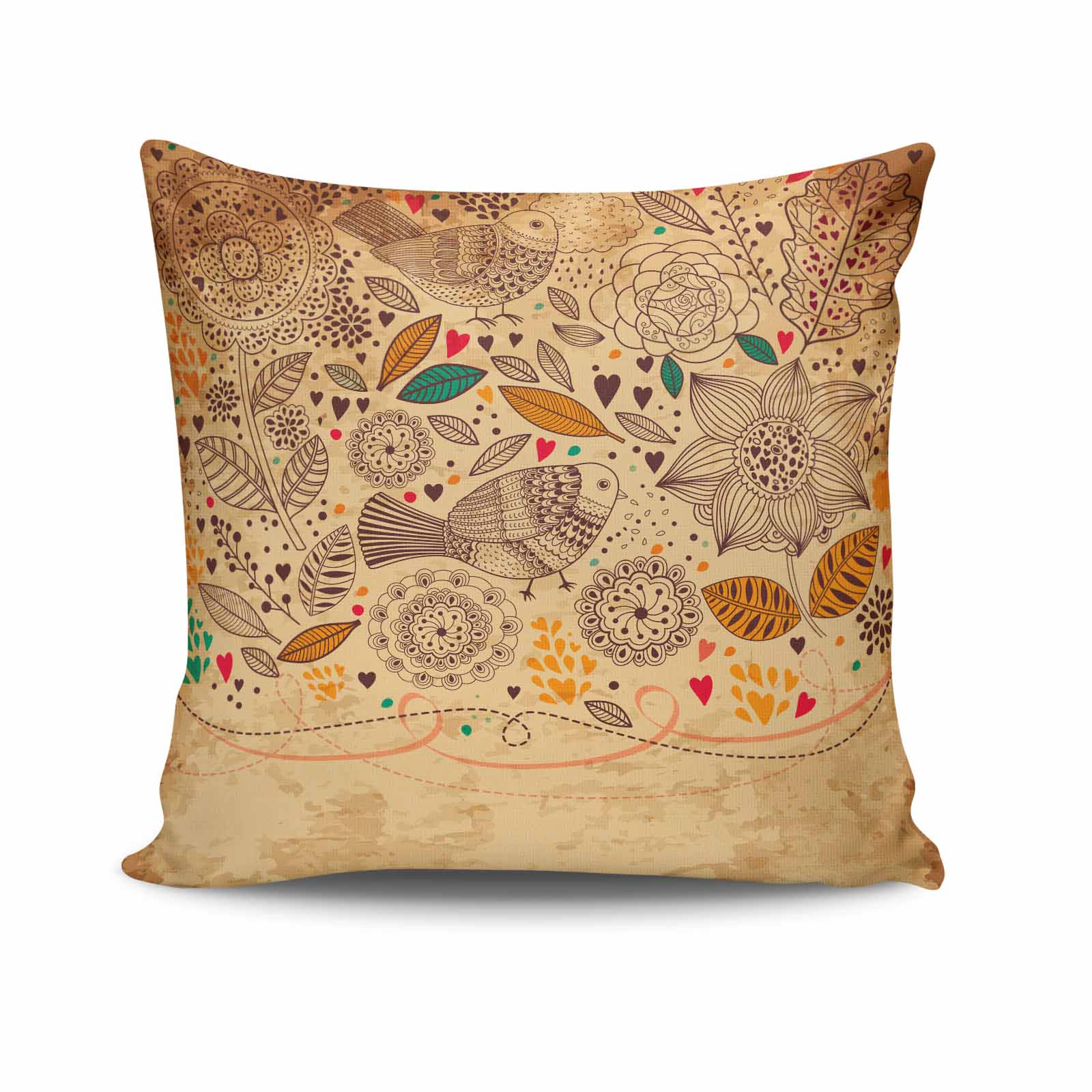 Capa de almofada – 43 x 43 cm – Multicolorido – Algodão/Poliéster