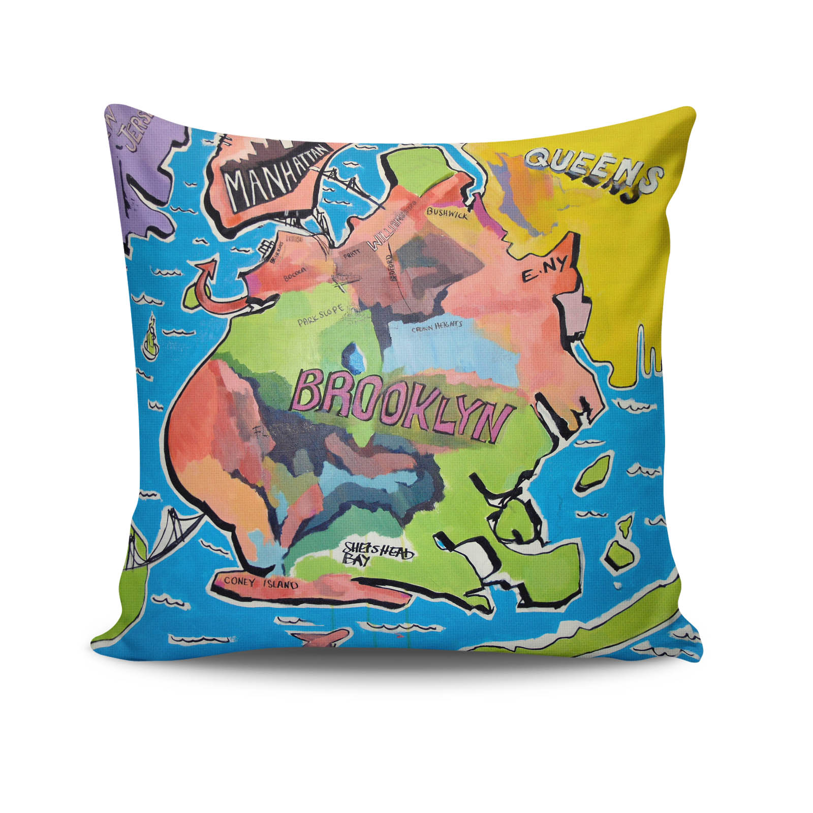 Capa de Almofada – 43 x 43 cm – Multicolorido – Algodão/Poliéster