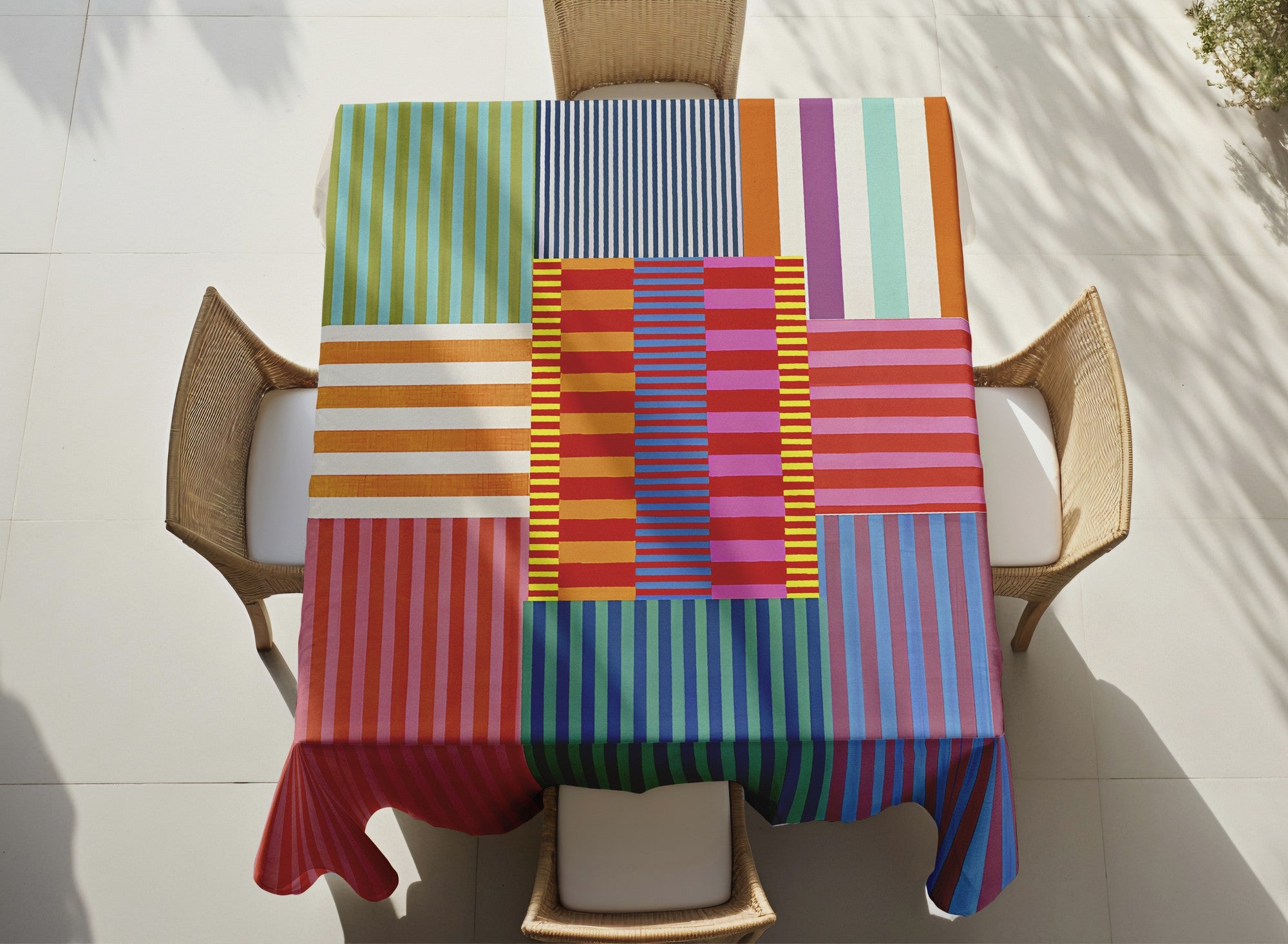 Toalha de mesa – 140 x 140 cm – Multicolorido – Algodão e poliéster