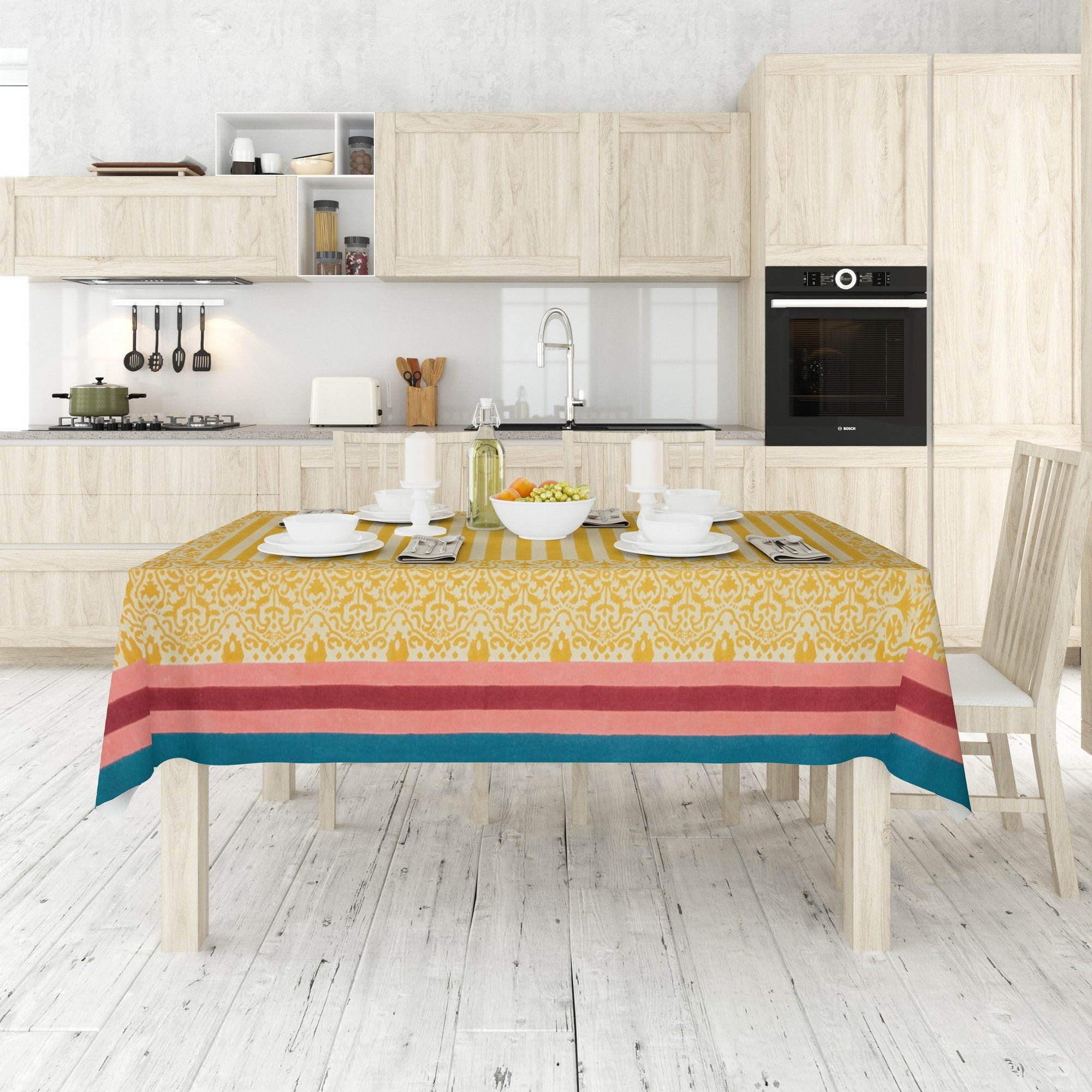 Toalha de Mesa – 140 x 140 cm – Multicolorido – Algodão e Poliéster