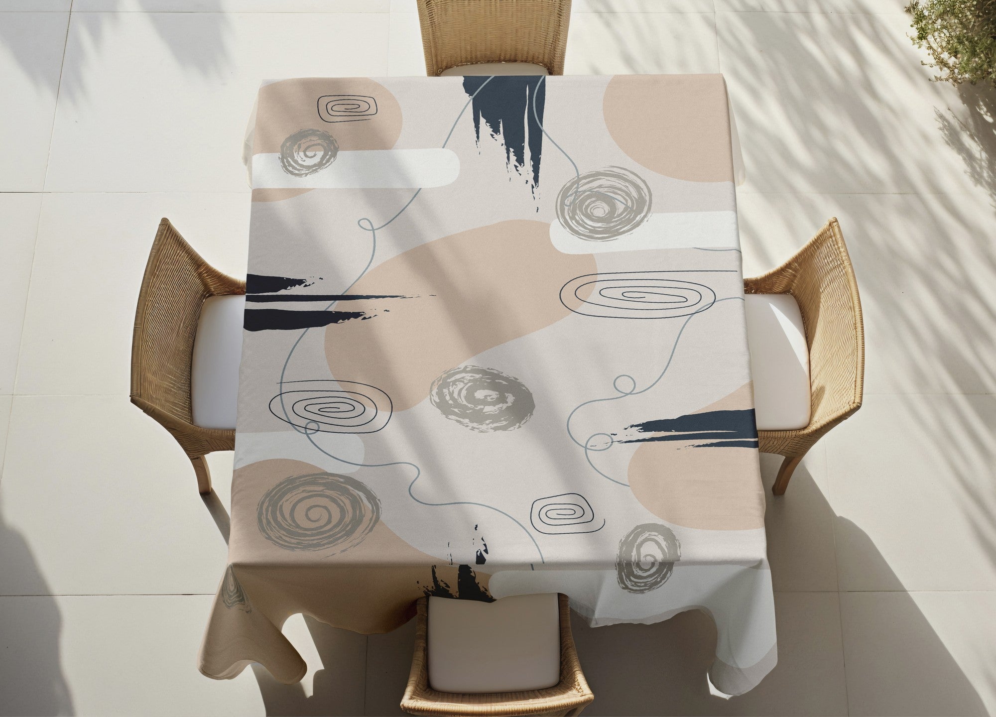 Toalha de mesa – 140 x 140 cm – Multicolorido – Algodão e poliéster