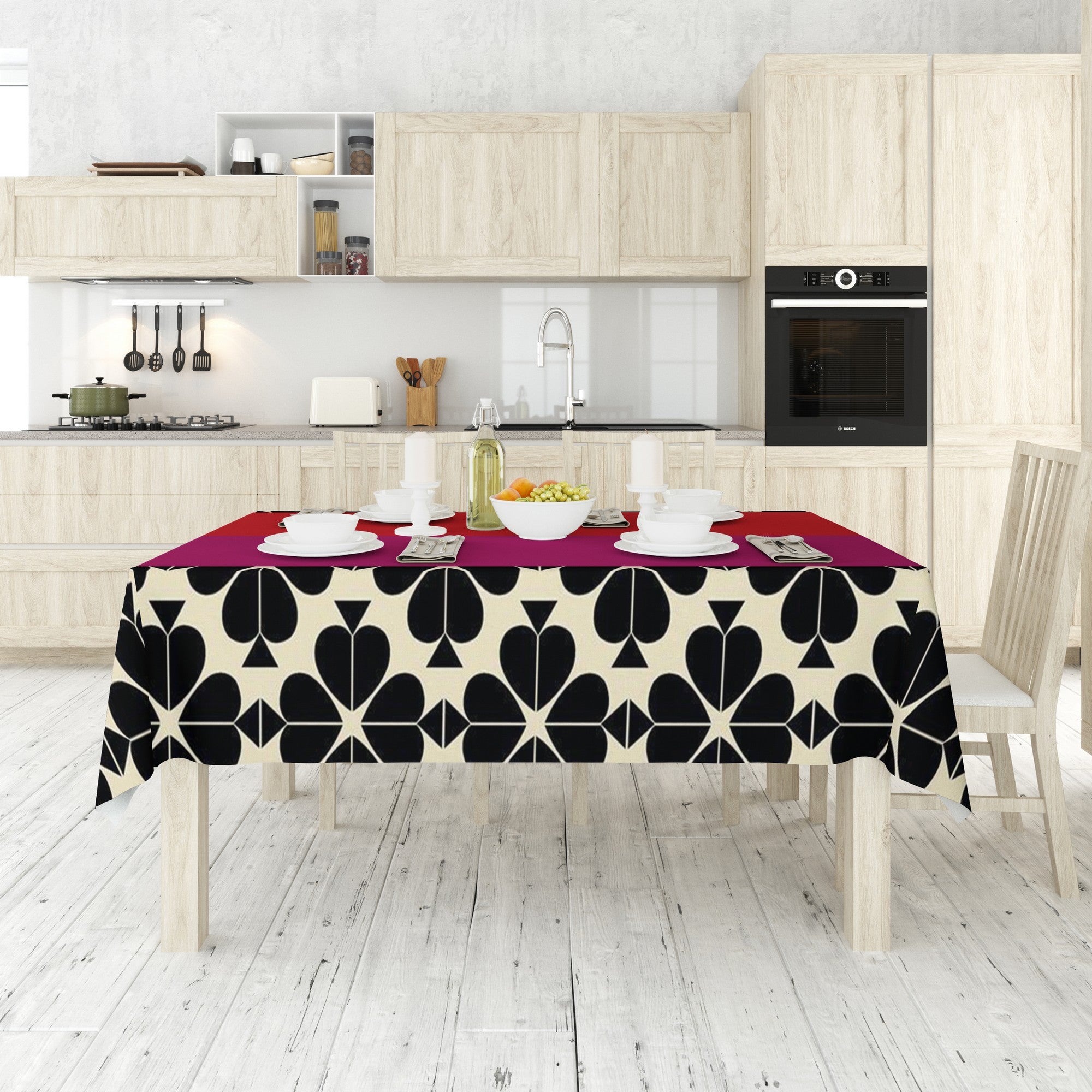 Toalha de mesa - 140 x 180 cm - Multicolorido - Algodão e poliéster