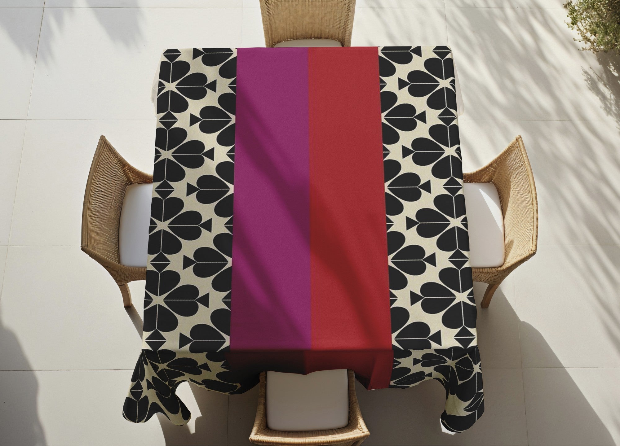 Toalha de mesa - 140 x 180 cm - Multicolorido - Algodão e poliéster