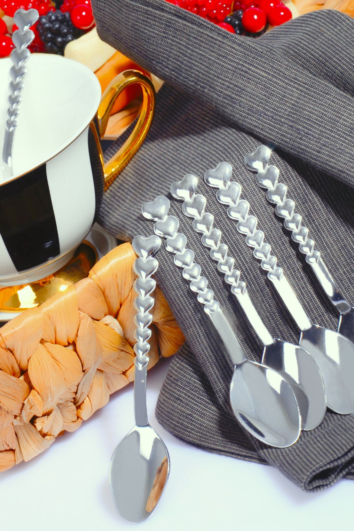 Conjunto de colheres – 11 x 1 x 1 cm – Prateado – Aço inoxidável