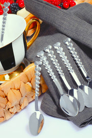 Conjunto de colheres – 11 x 1 x 1 cm – Prateado – Aço inoxidável